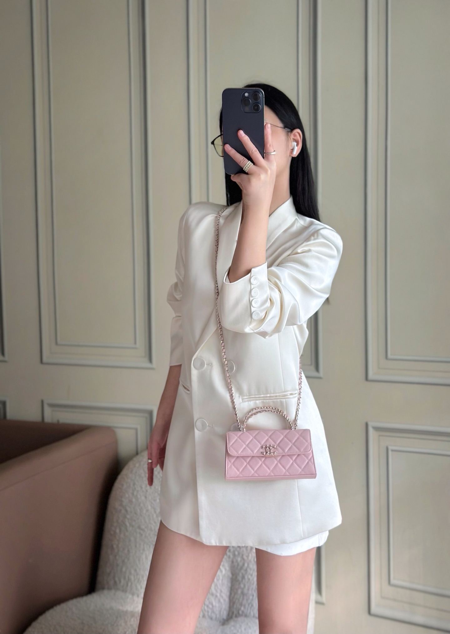 Chanel 25S 샤넬 캐비어 카우레더 Kelly 핸들백 가방