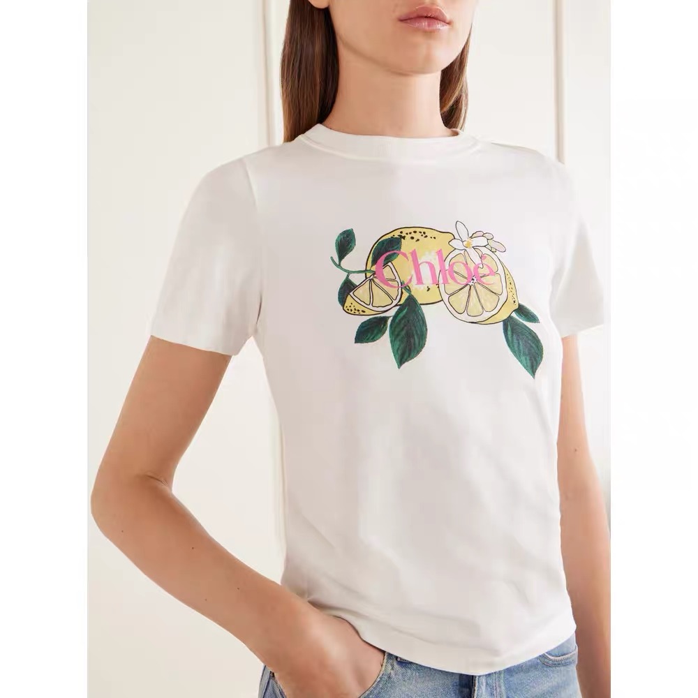 [Chloé] 끌로에 핸드페인팅 데이지 로고 반팔 티셔츠 의류