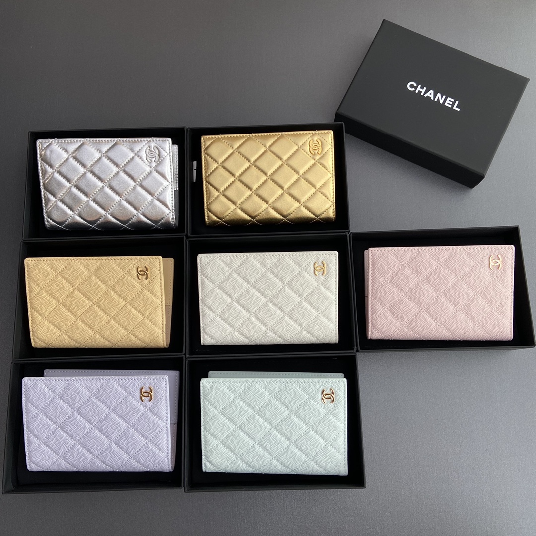 [Chanel] 샤넬 램스킨 퀼팅 패스포트 홀더/여권 지갑