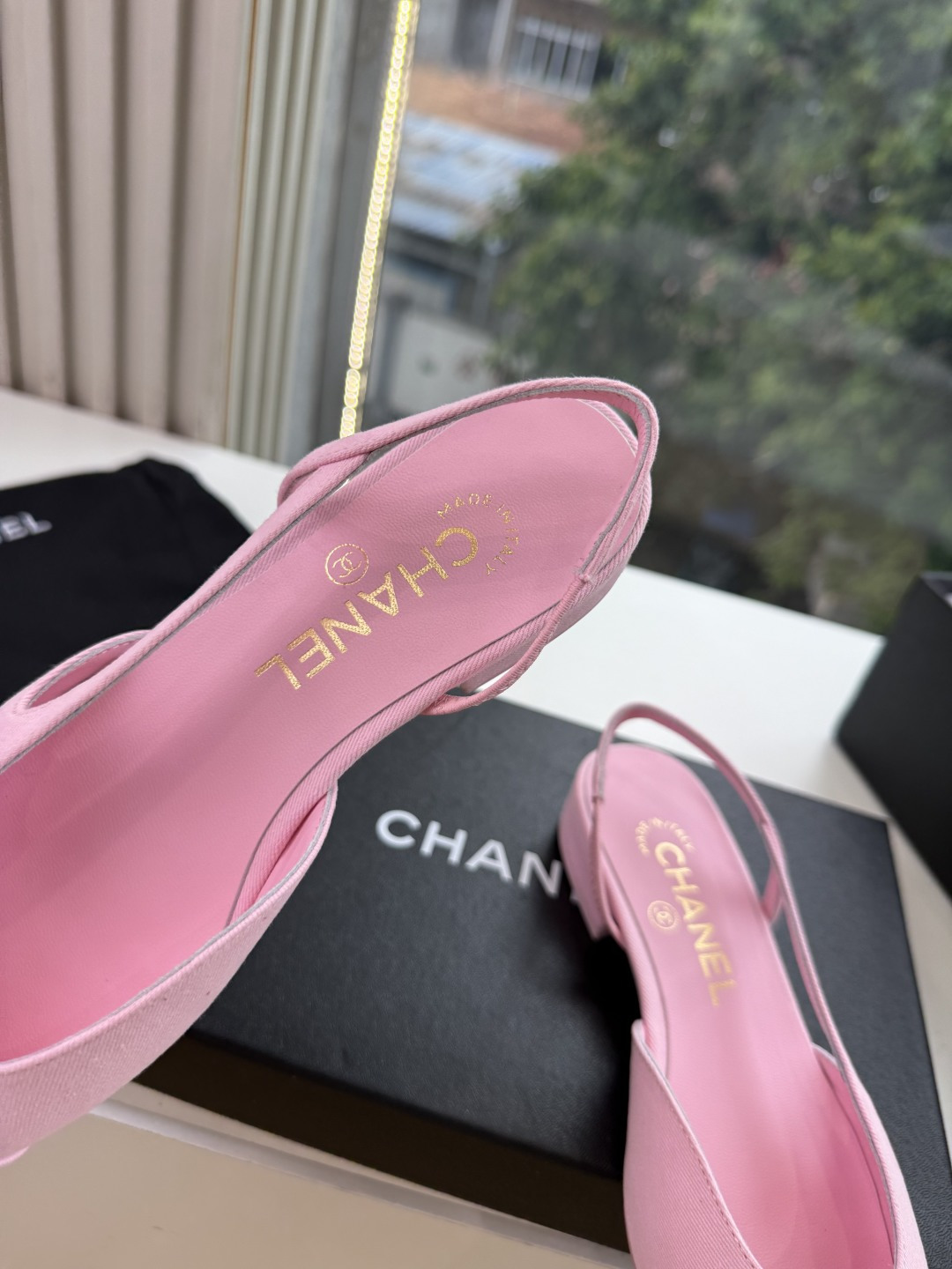 샤넬(CHANEL) 메리제인 슬링백 플랫 신발