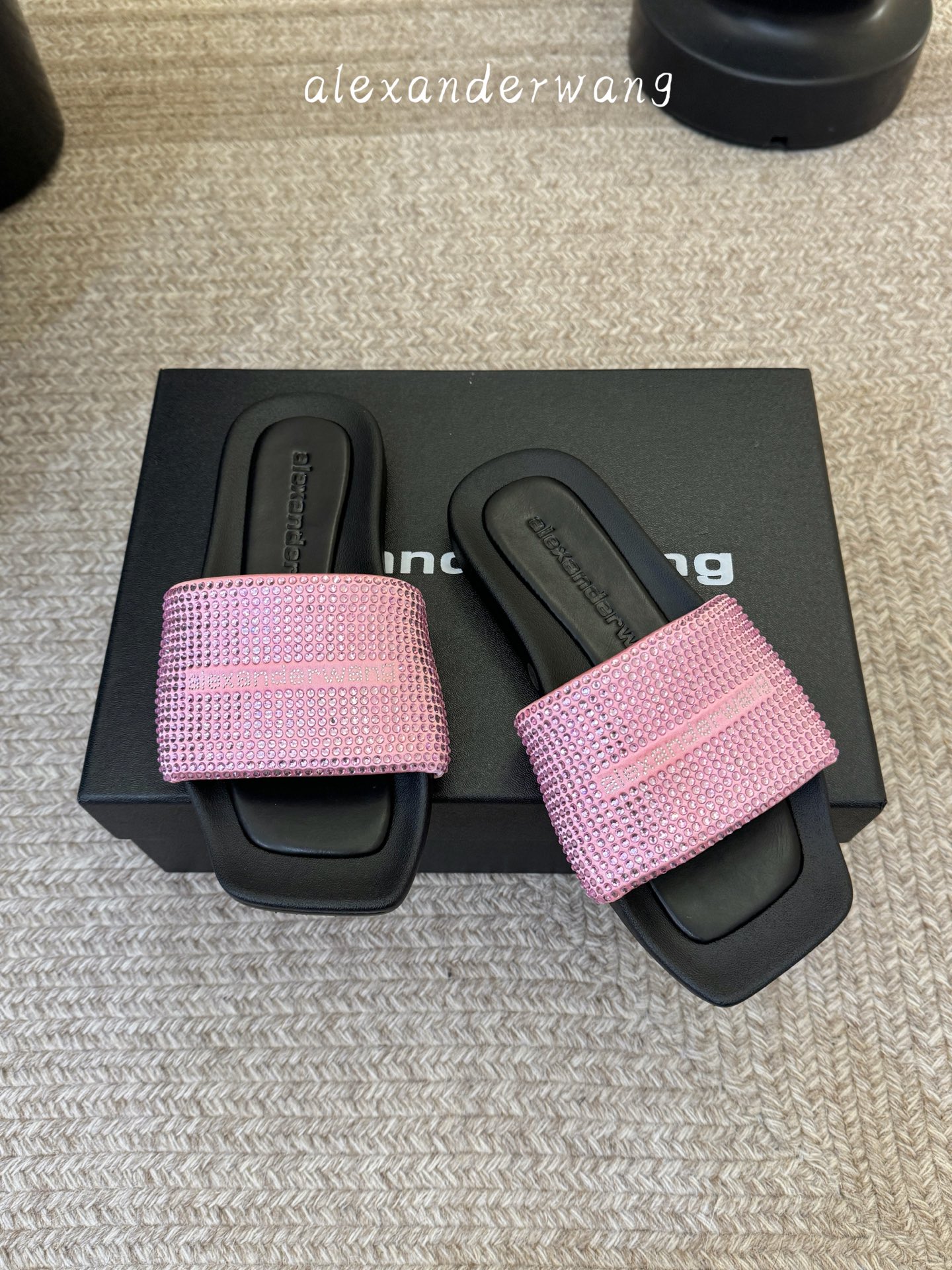 알렉산더왕(Alexander Wang) 라인스톤 스퀘어토 슬리퍼 신발