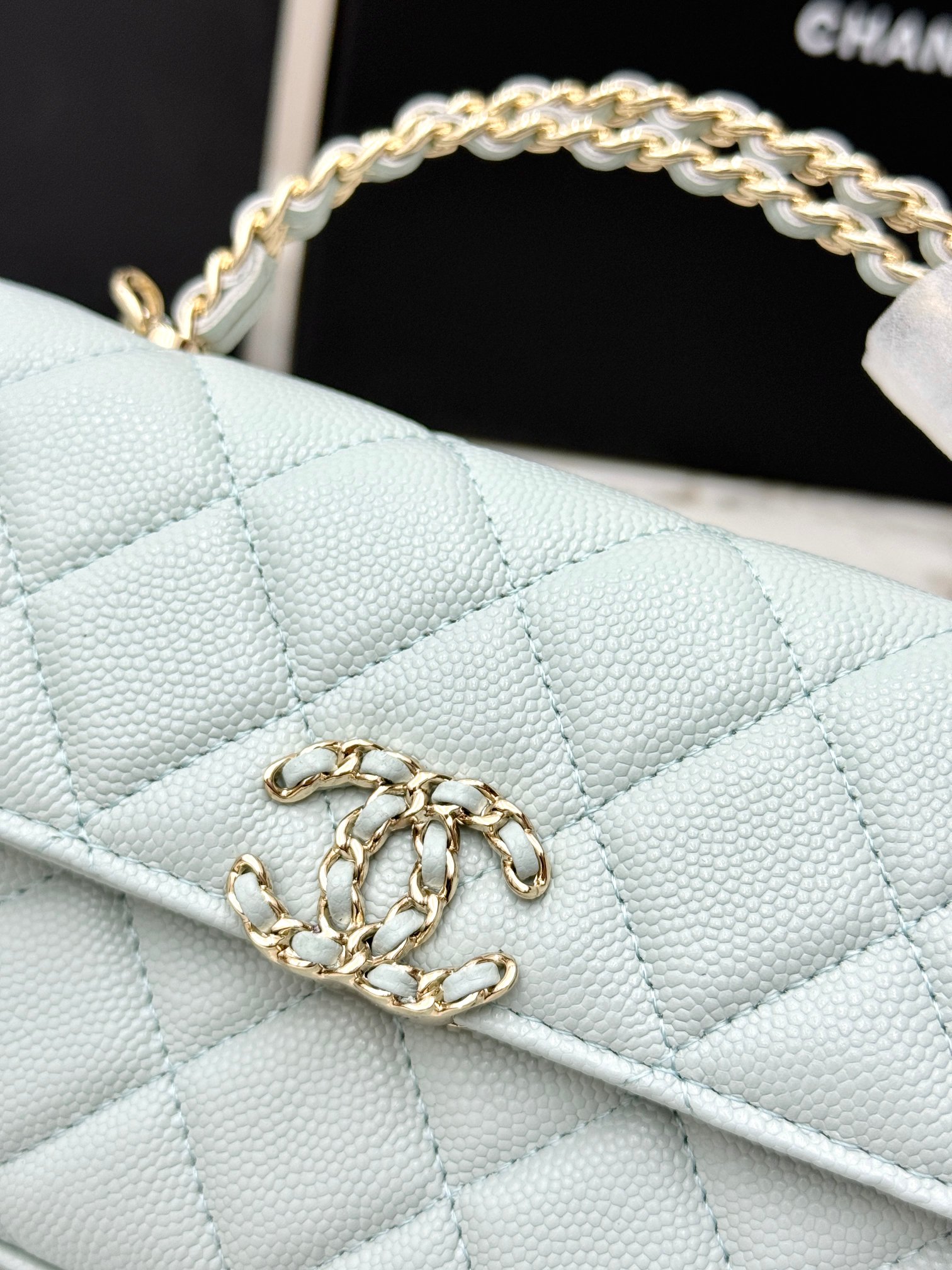 Chanel 25S 샤넬 캐비어 카우레더 Kelly 핸들백 가방