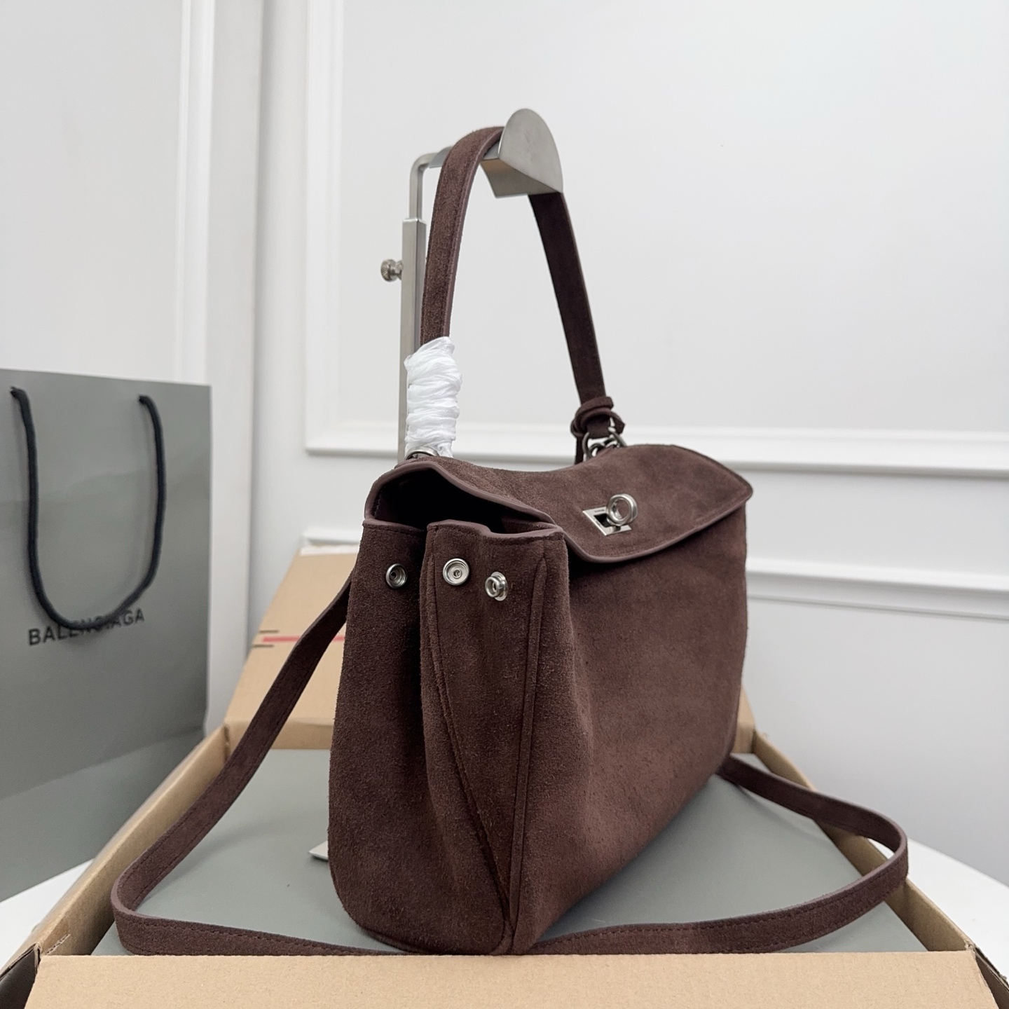 BALENCIAGA 발렌시아가 Rodeo 로데오 스몰 핸드백 (스웨이드 카프스킨 / 램스킨 라이닝) 가방