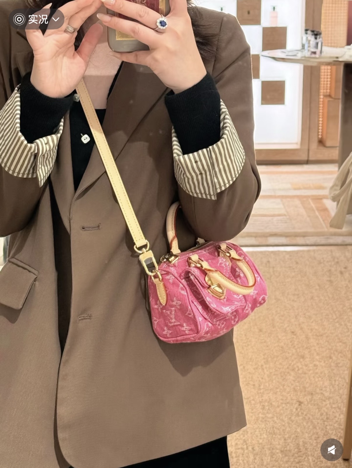 [Louis Vuitton] LV 루이비통 모노그램 데님 나노 스피디 (로즈 핑크) 가방