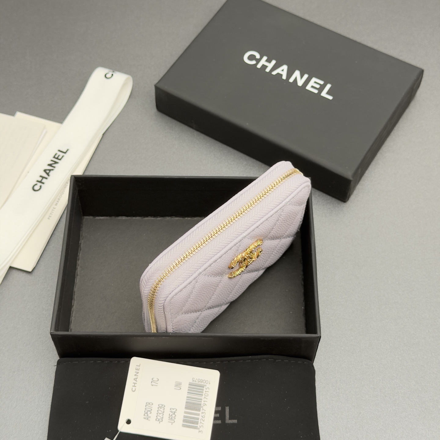 [Chanel] 샤넬 26SS 캐비어 멀티 젬스톤 미니 지퍼 코인 퍼스 지갑