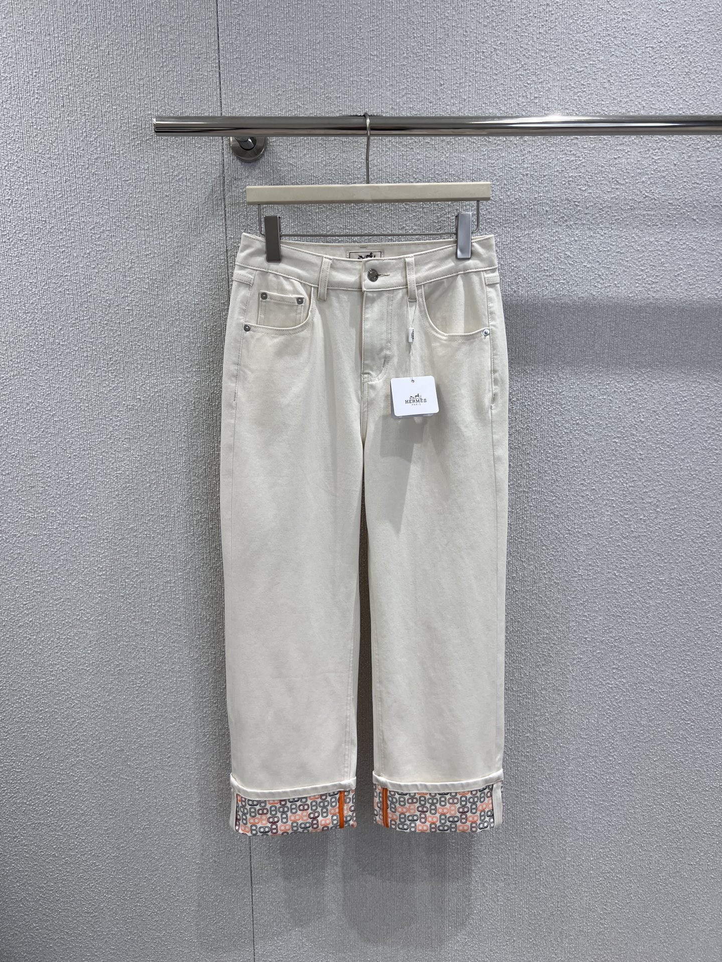 [Hermès] 에르메스 26SS 샹달 프린팅 롤업 데님 팬츠 바지 의류