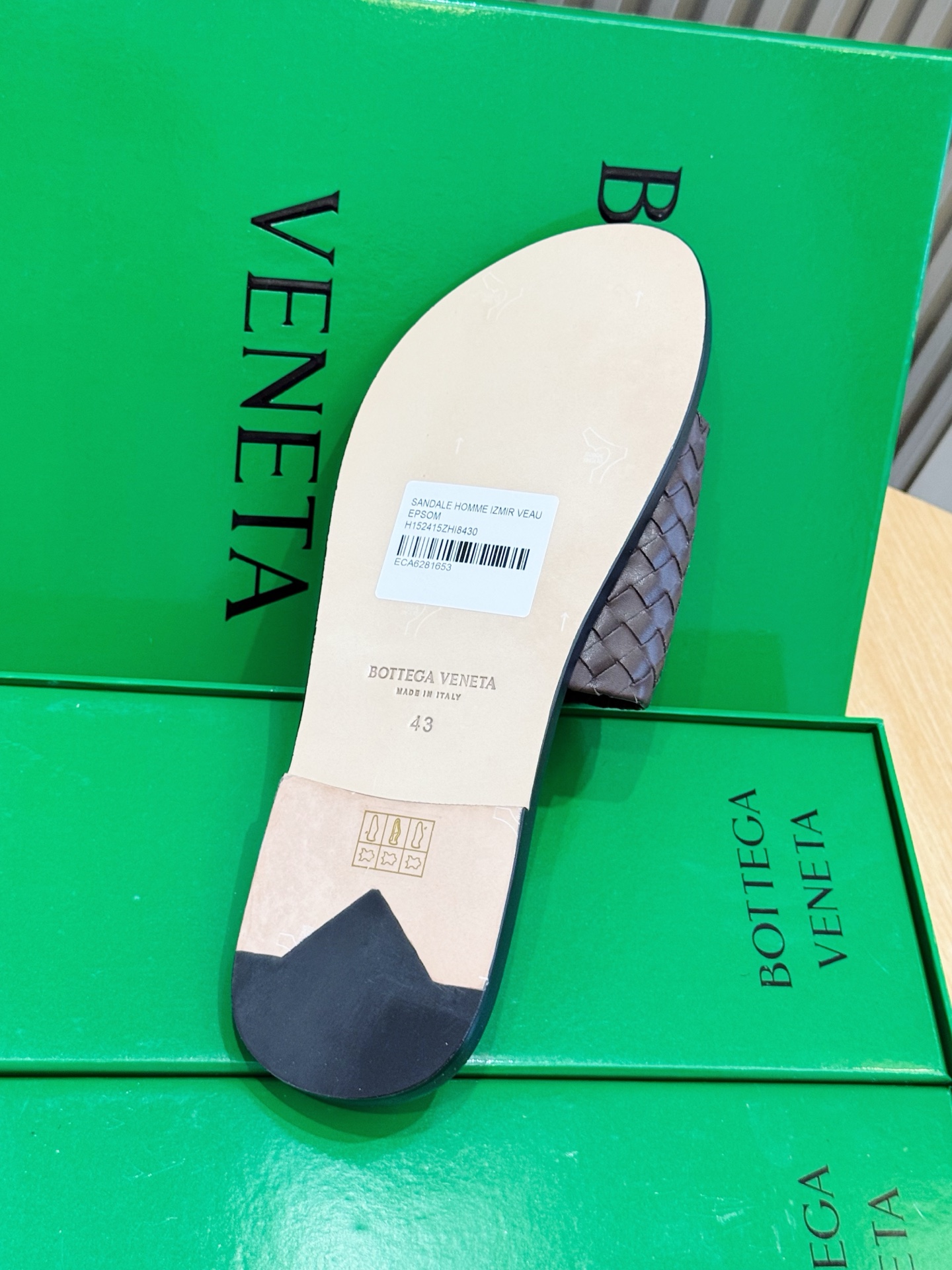 [Bottega Veneta] BV 보테가 베네타 맨즈 웨이브 인트레치아토 레더 슬라이드 슬리퍼 신발