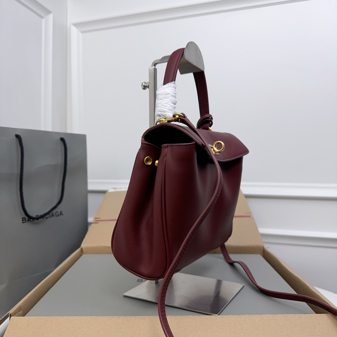 BALENCIAGA 발렌시아가 Rodeo 로데오 미니 핸드백 (버건디 컬러 / 골드 하드웨어) 가방