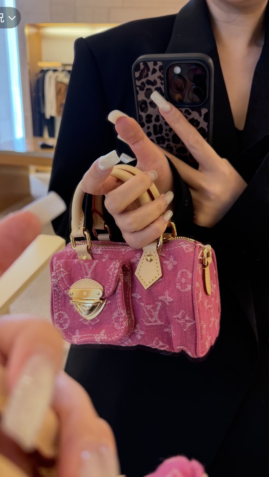 [Louis Vuitton] LV 루이비통 모노그램 데님 나노 스피디 (로즈 핑크) 가방