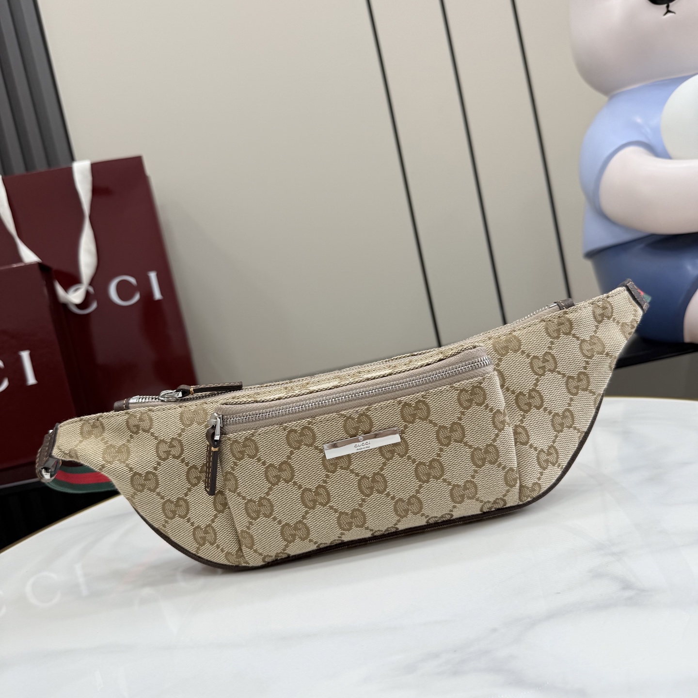 [Gucci] 구찌 Primavera 프리마베라 태그(Tag) GG 캔버스 미니 백 힙색 가방