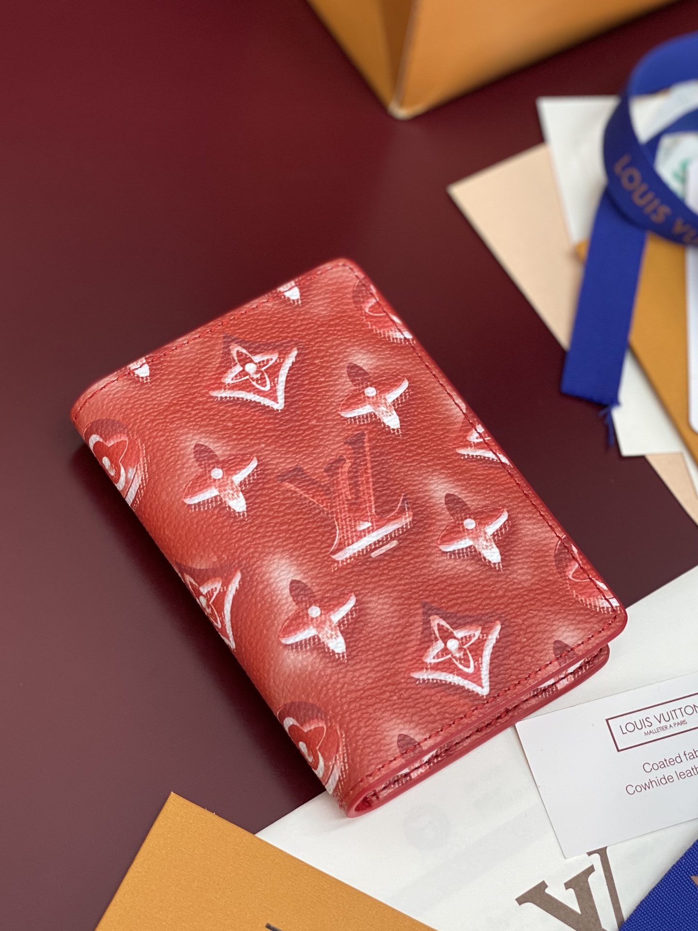 [Louis Vuitton] LV 루이비통 모노그램 포켓 오거나이저 카드 지갑 (코튼 레드)