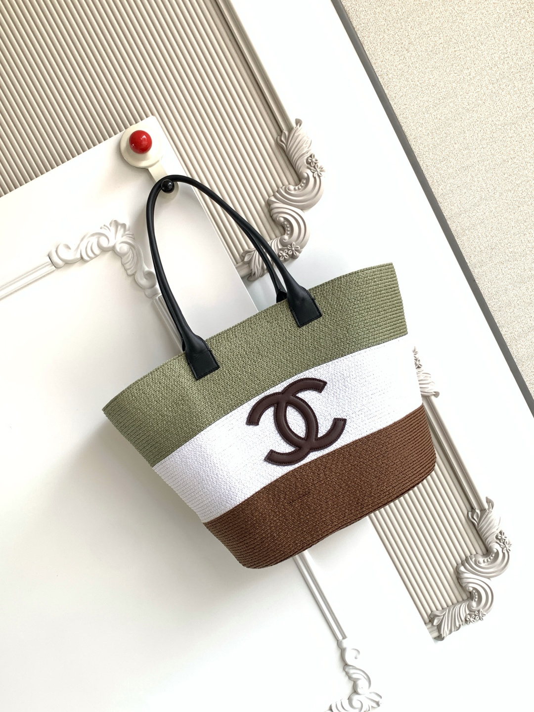 Chanel 샤넬 26C 라피아 & 스웨이드 위빙 쇼핑백 토트백 (AS6148) 가방