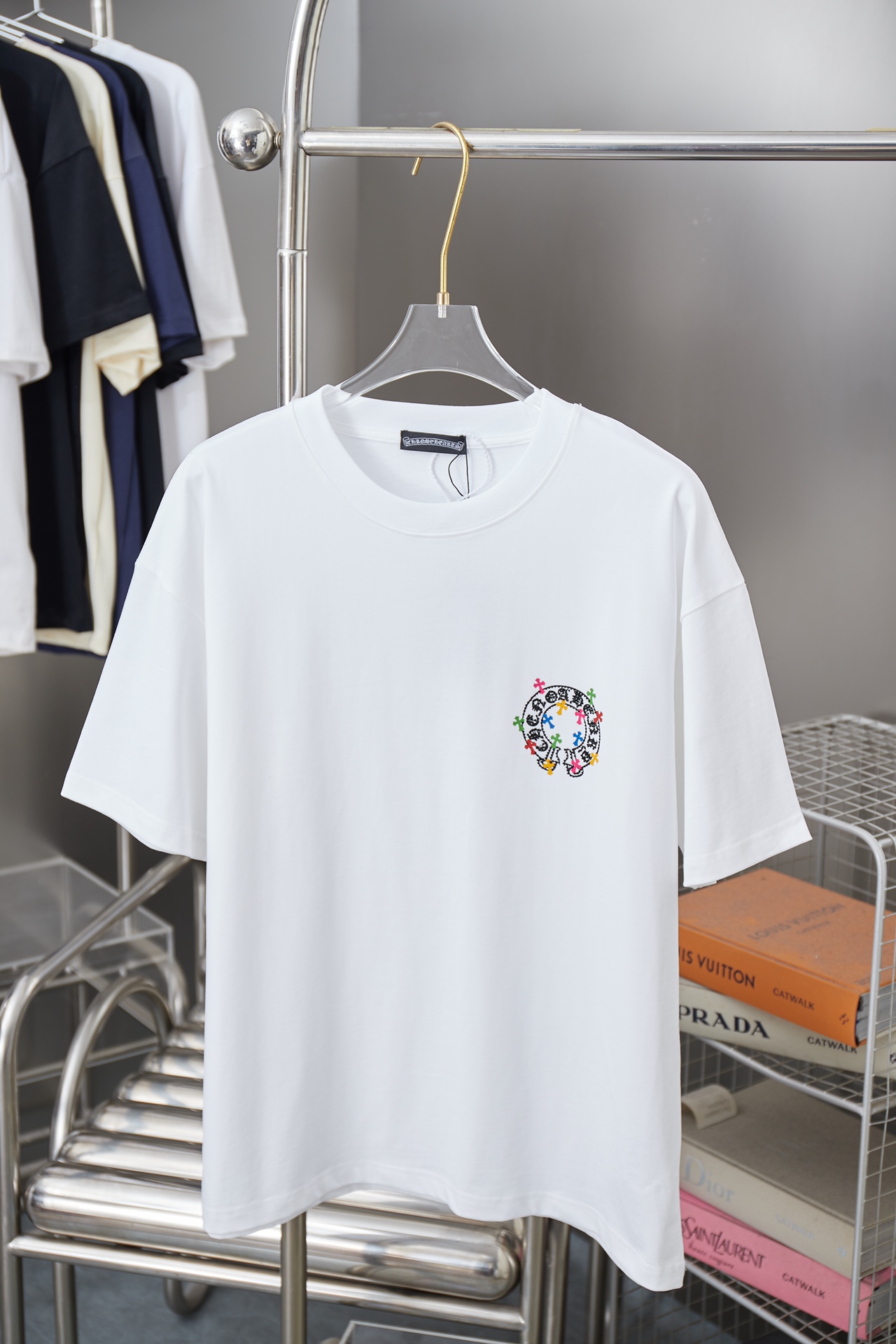 크롬하츠(Chrome Hearts) 실리콘 크로스 반팔 티셔츠 상의 의류
