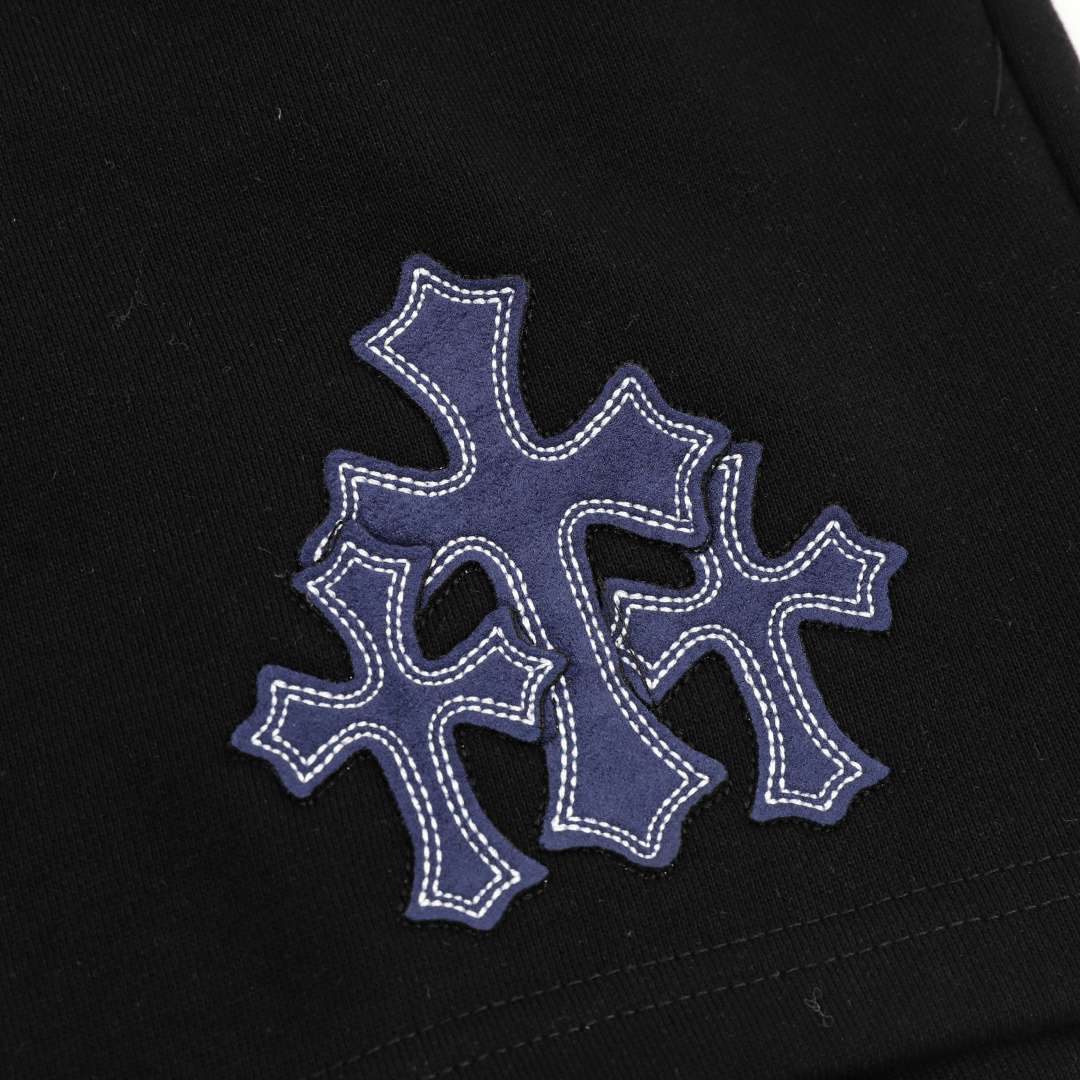 크롬하츠(CHROME HEARTS) 크로스 아플리케 자수 쇼츠 하의 의류