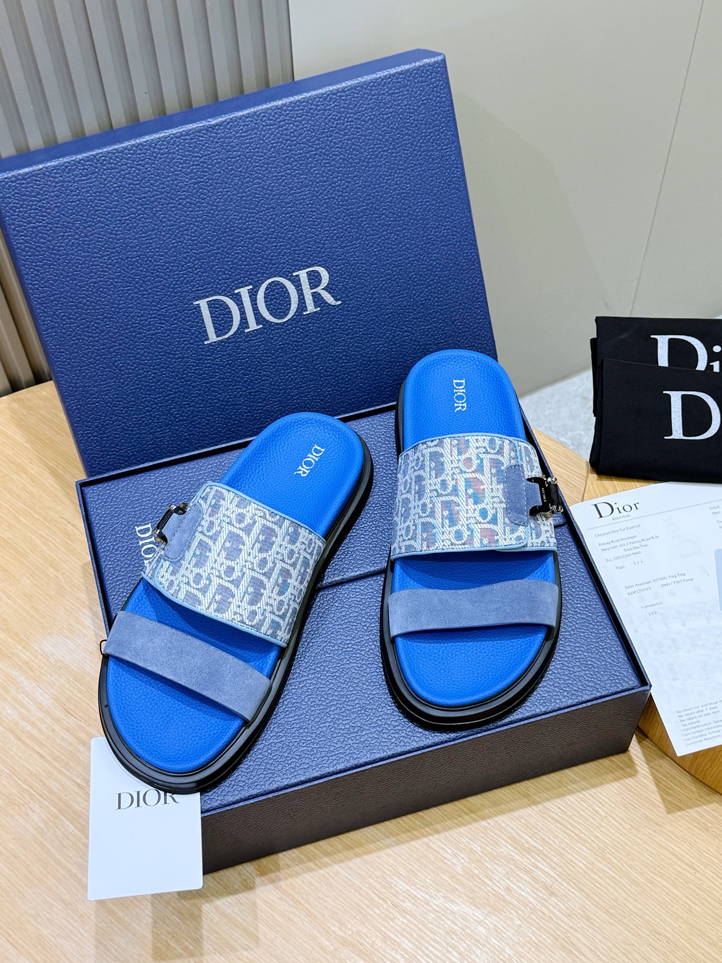 Dior 디올 Aqua 남성 슬라이드 샌들 슬리퍼 신발