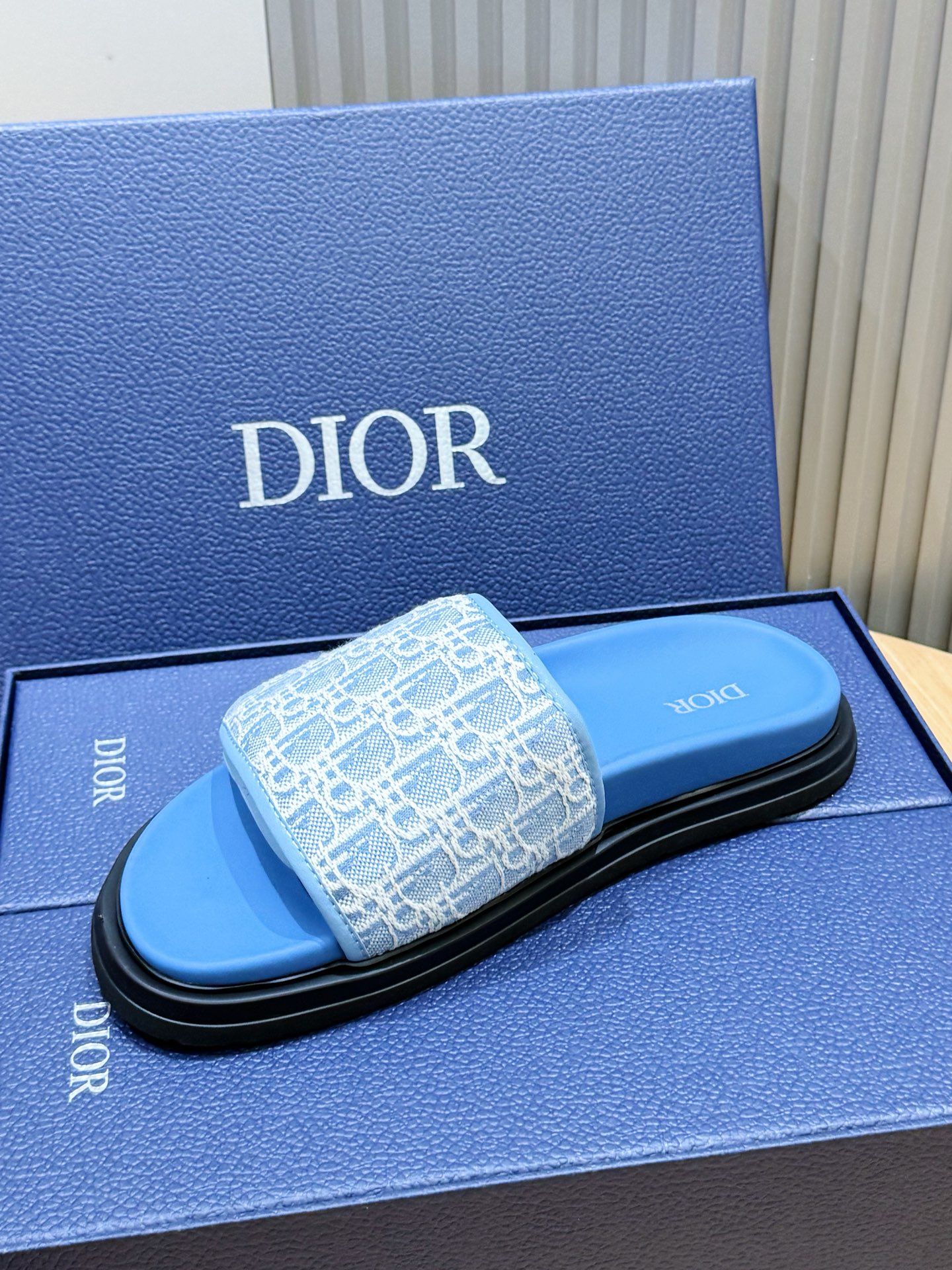 Dior 디올 Aqua 남성 슬라이드 샌들 슬리퍼 신발