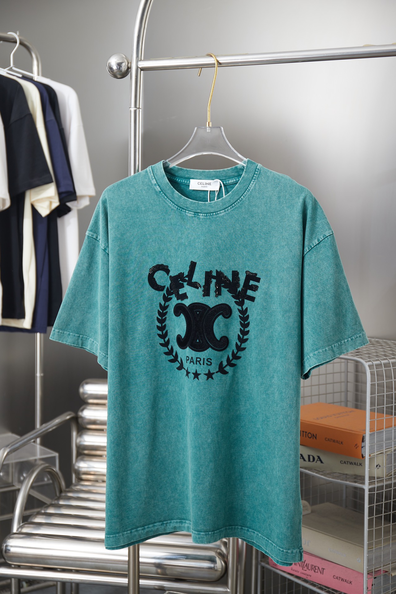 셀린느(CELINE) 빈티지 로고 프린팅 반팔 티셔츠 상의 의류