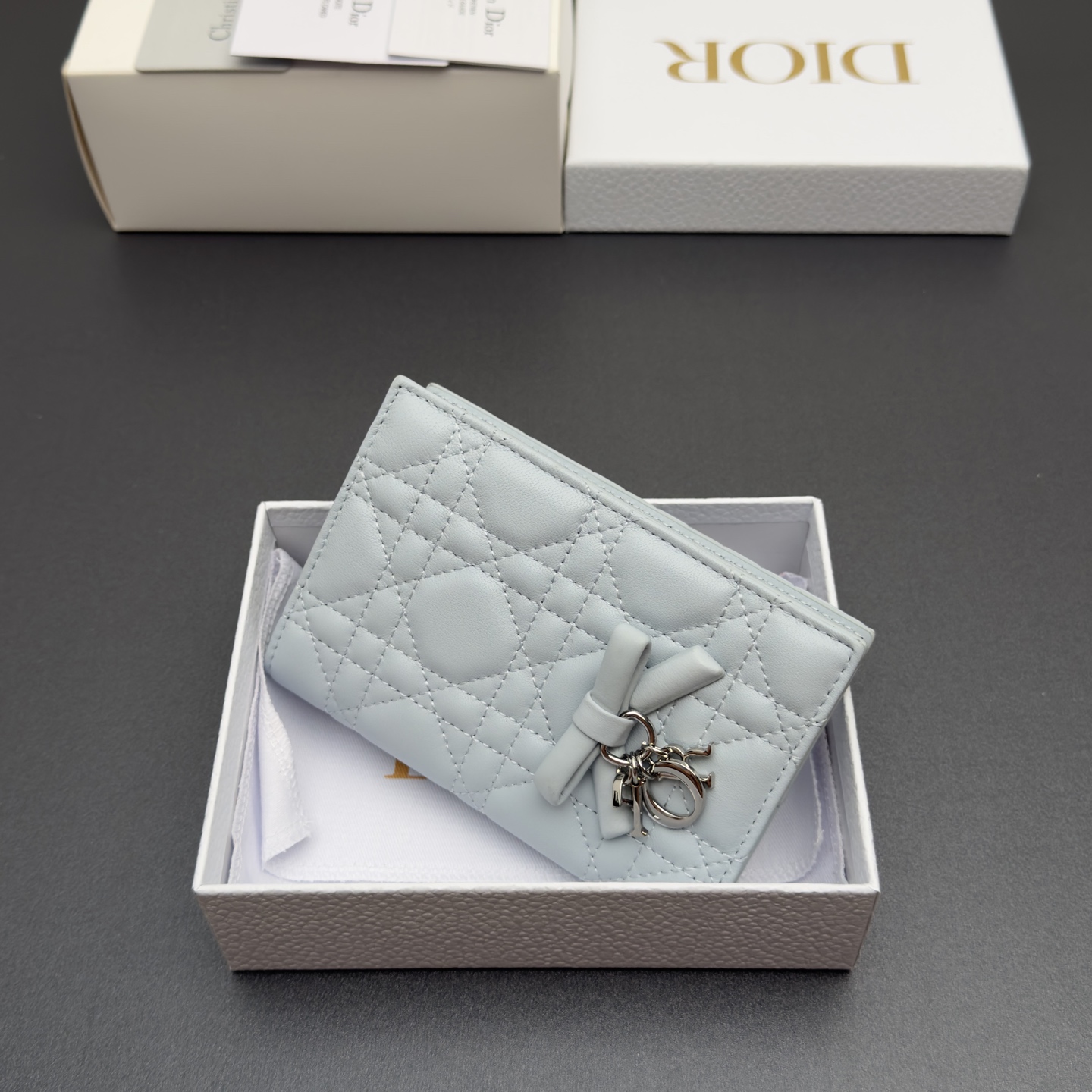 [Dior] 디올 Lady 레이디 까나쥬 램스킨 패스포트 홀더 지갑 / S2626