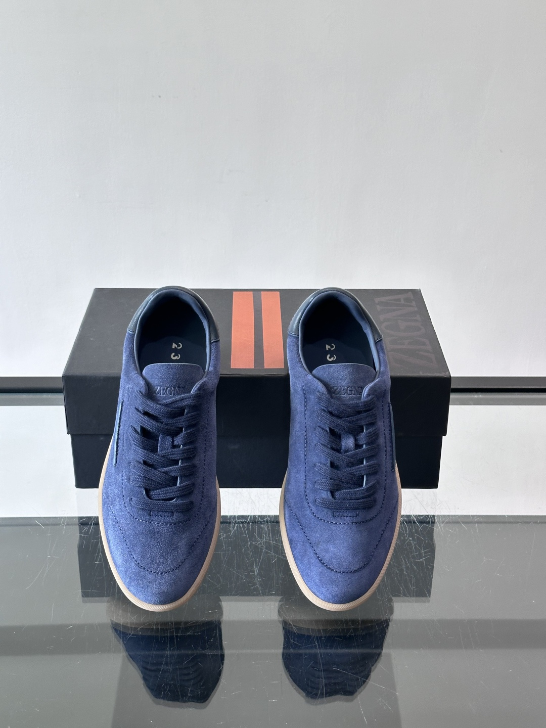 [Ermenegildo Zegna] 제냐 맨즈 올드머니 스웨이드 스니커즈 신발