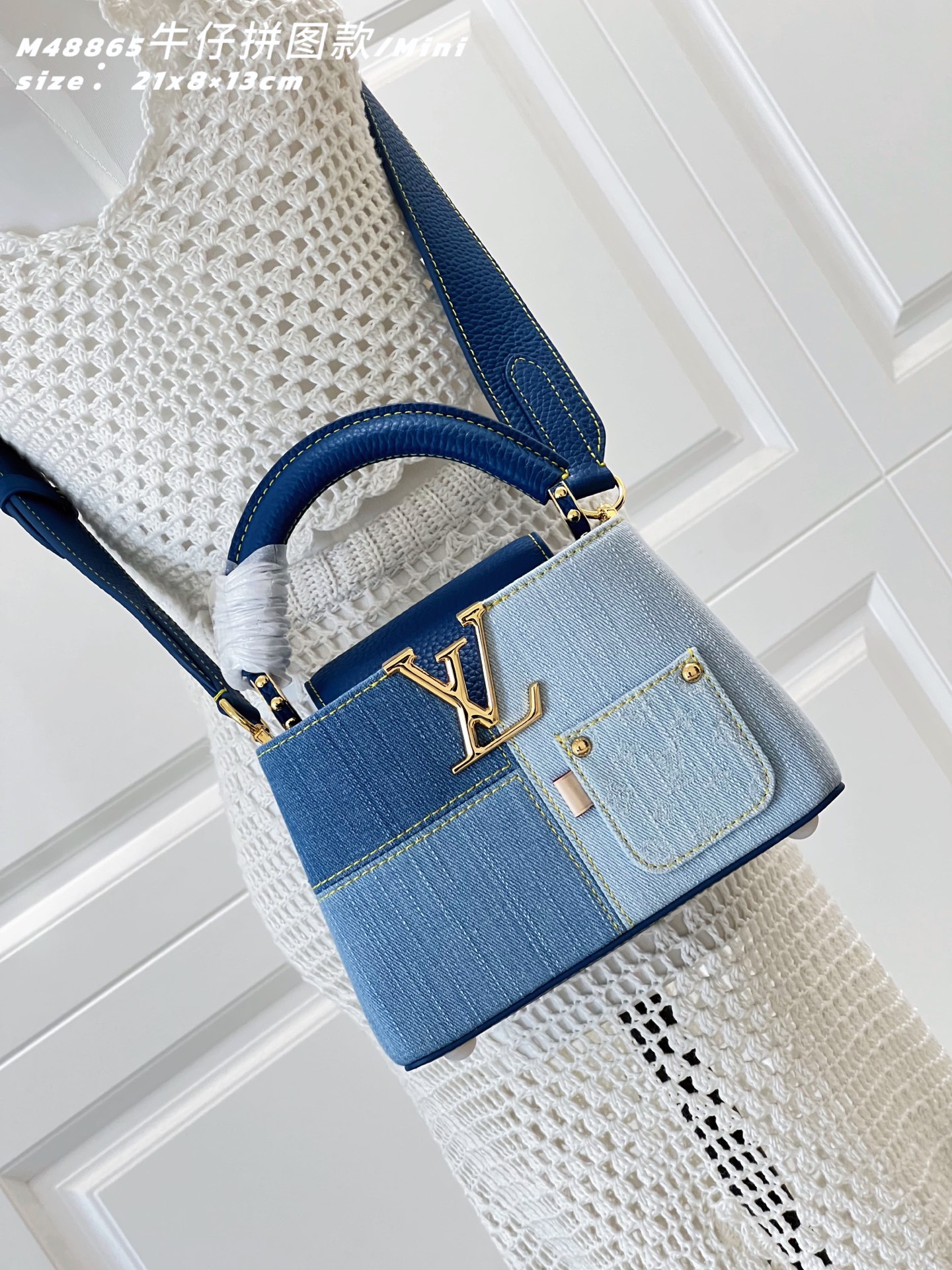 [Louis Vuitton] LV 루이비통 카퓌신 Capucines mini 미니 데님 패치워크 토트백 가방