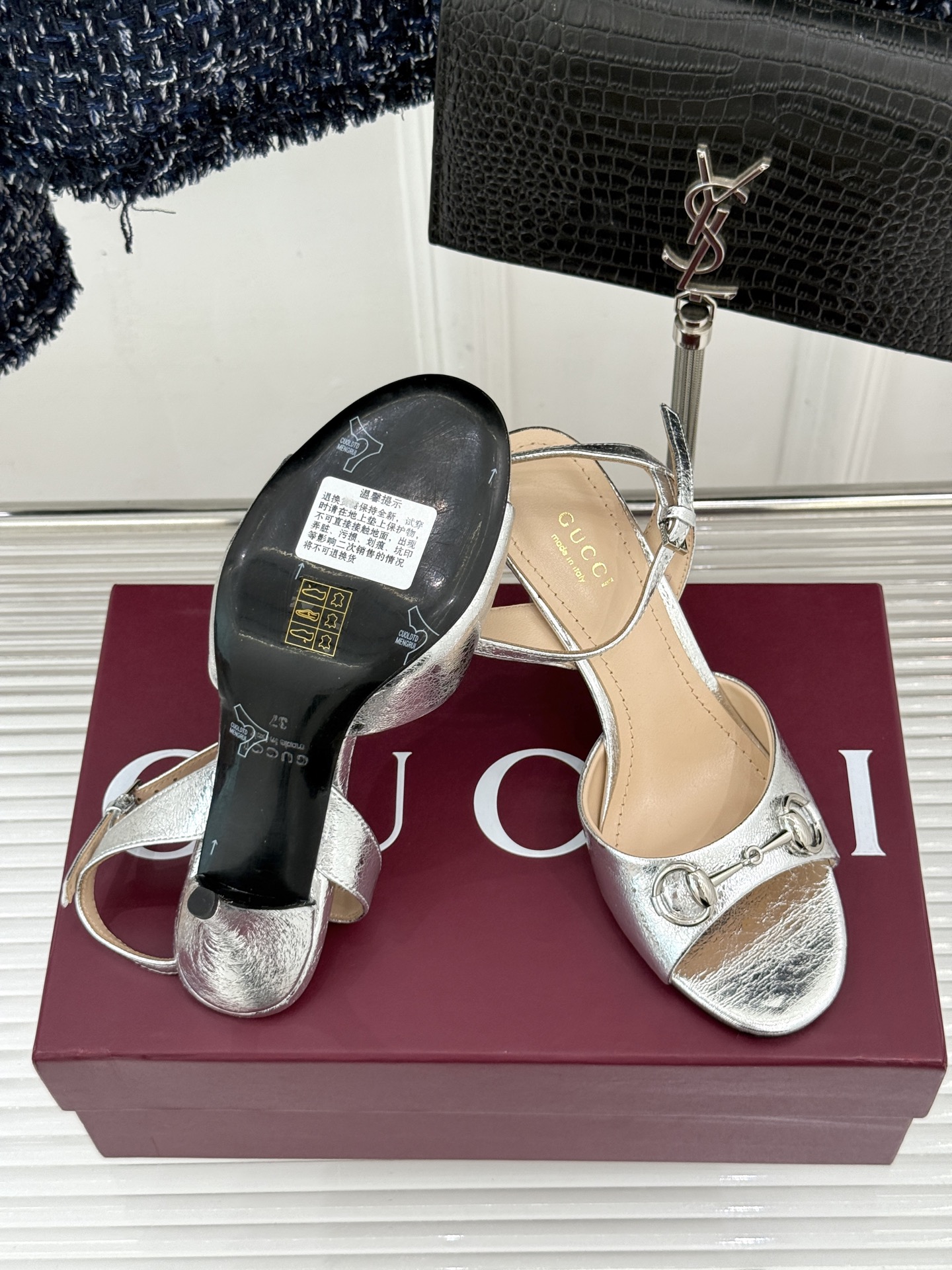 구찌(GUCCI) 홀스빗 GG 피프토 힐 샌들 신발