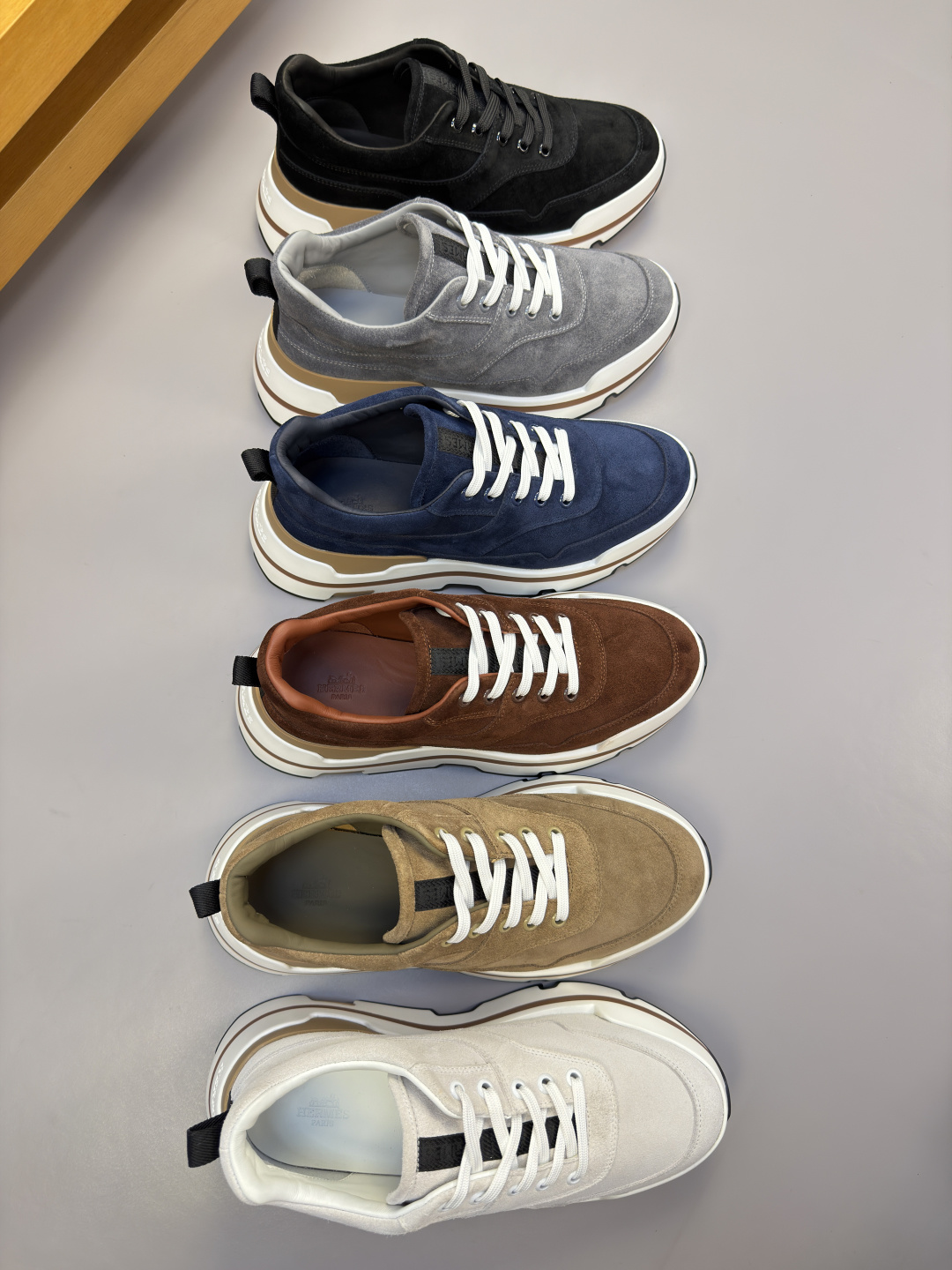 [Hermes] 에르메스 프리미엄 스웨이드 레더 콤비 스니커즈 신발