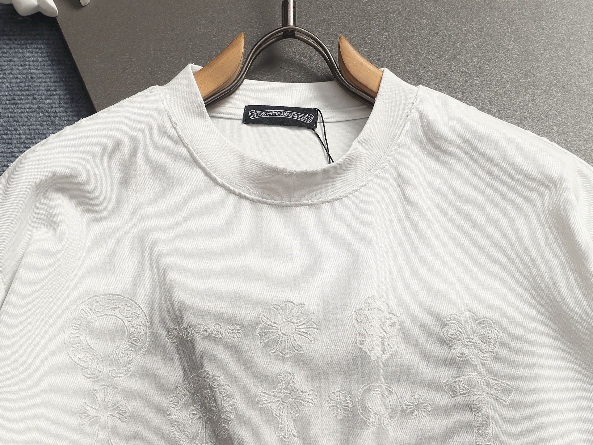 크롬하츠(CHROME HEARTS) 자수 워싱 반팔 티셔츠 상의 의류