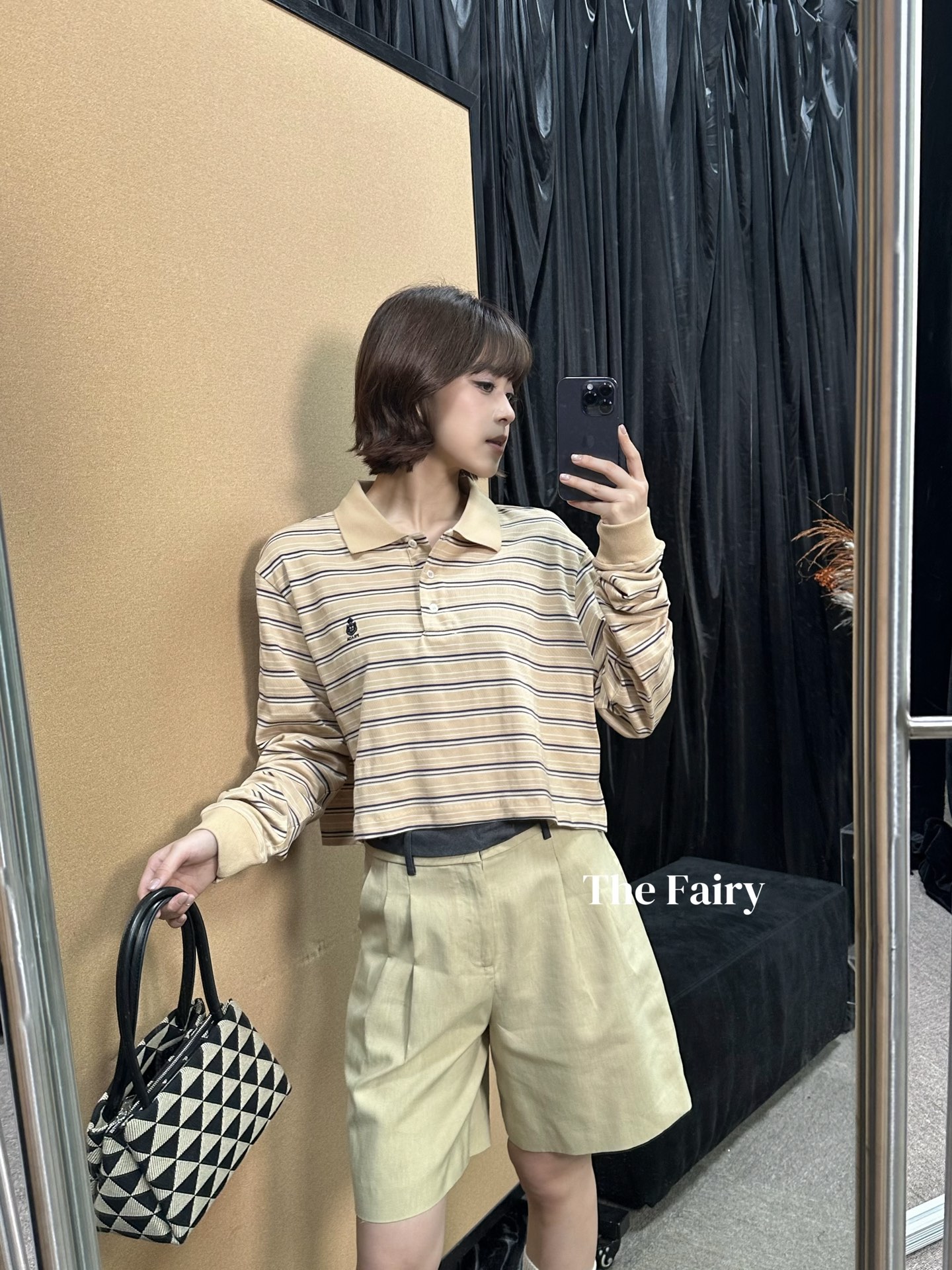 [Prada] 프라다 뉴 시즌 린넨 투톤 웨이스트 쇼츠 반바지 의류