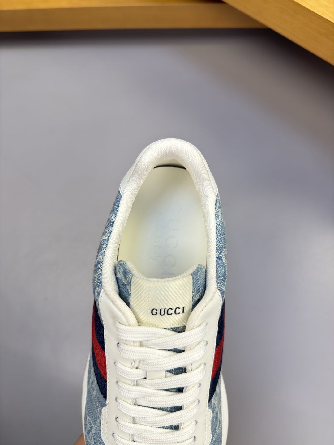 [Gucci] 구찌 프리미엄 나파 & 웹 스트라이프 콤비 스니커즈 신발