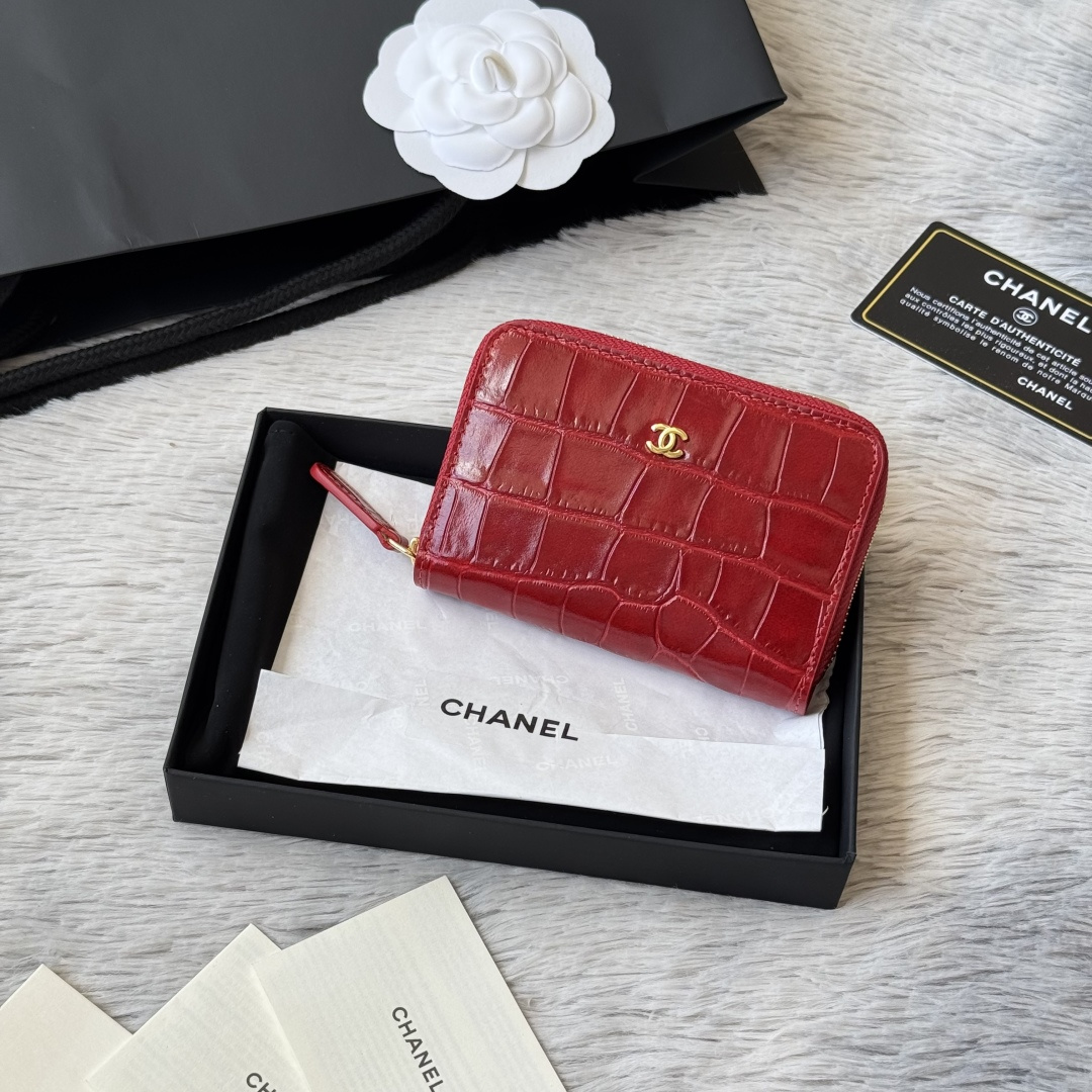 Chanel 26S CF 샤넬 지퍼 카드·코인 파우치 지갑