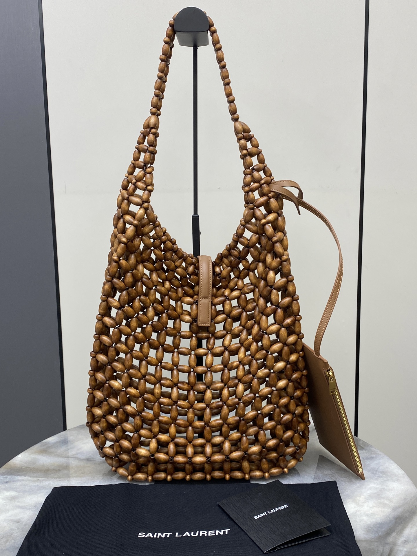 Saint Laurent YSL 생로랑 우드 비즈 호보백 (라지) / 823807