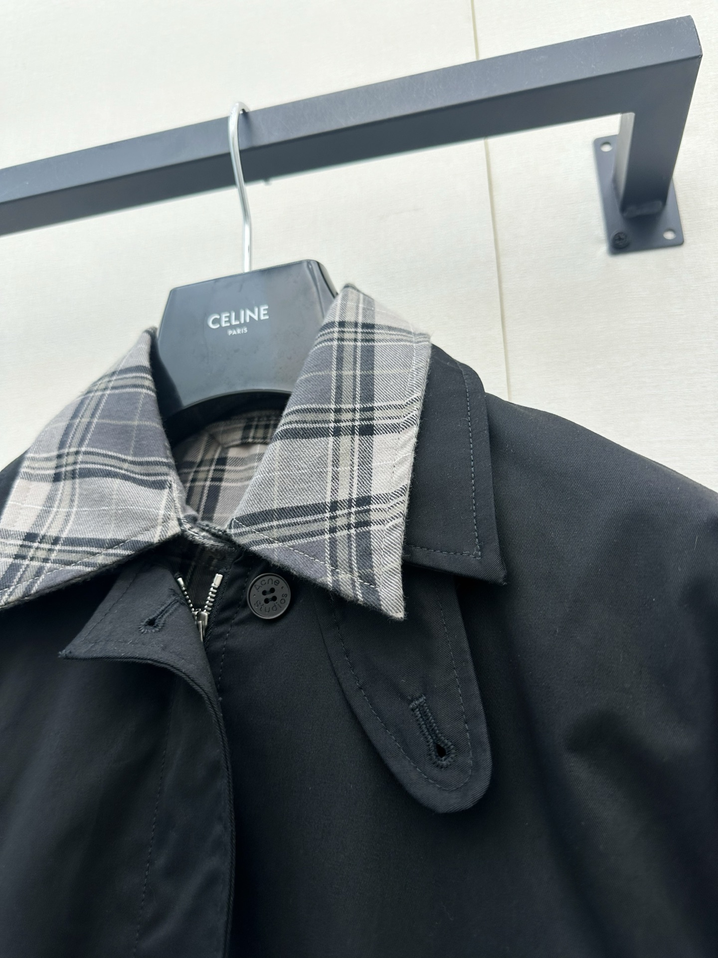아크네(Acne studios) 체크 페이크 레이어드 크롭 재킷 상의 의류