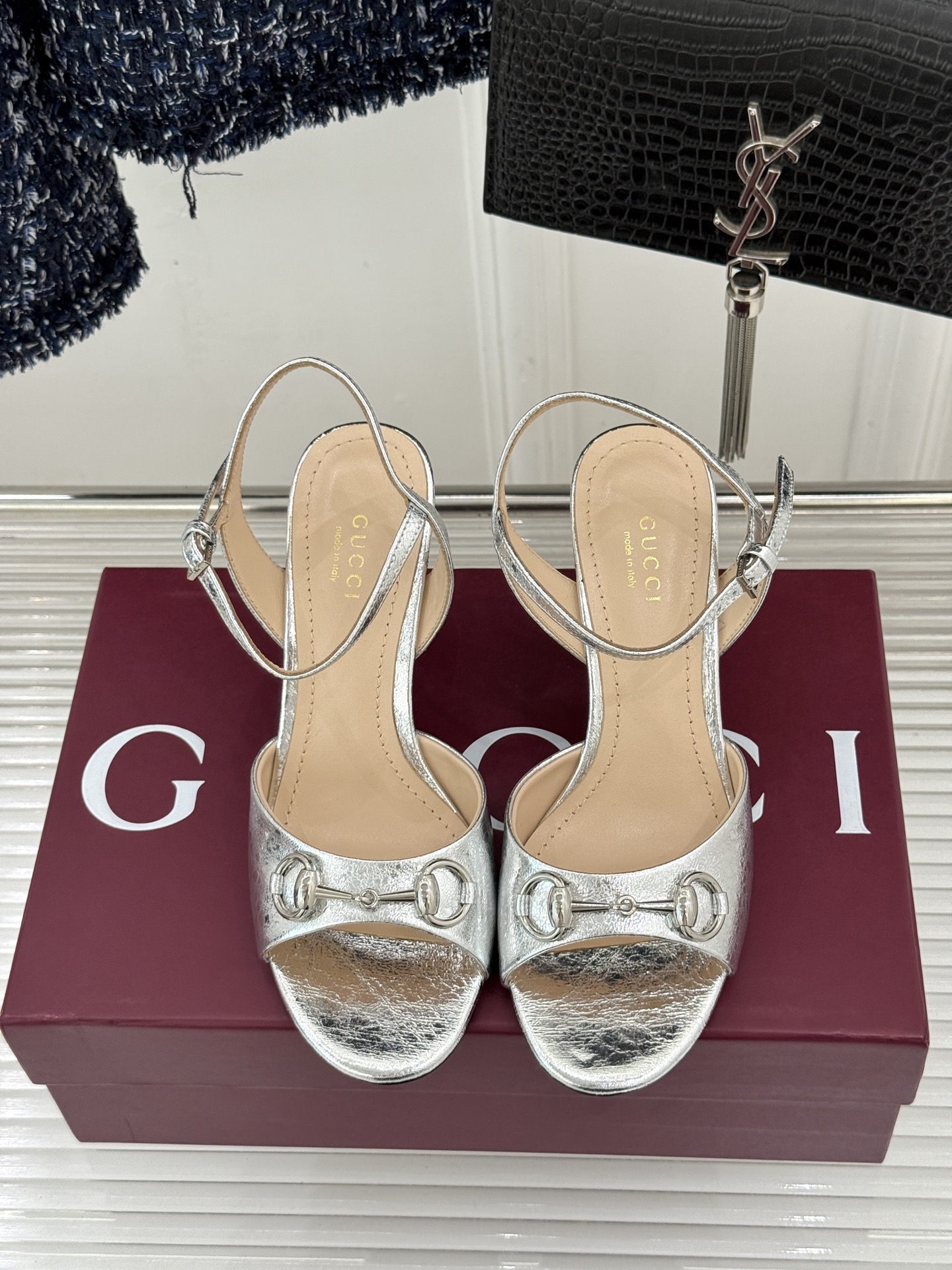 구찌(GUCCI) 홀스빗 GG 피프토 힐 샌들 신발