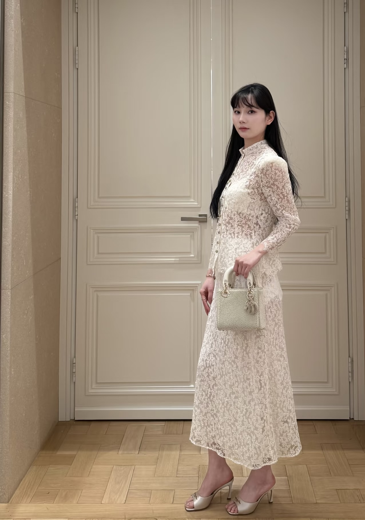 [Dior] 디올 26SS 빈티지 플라워 레이스 머메이드 스커트 치마 의류