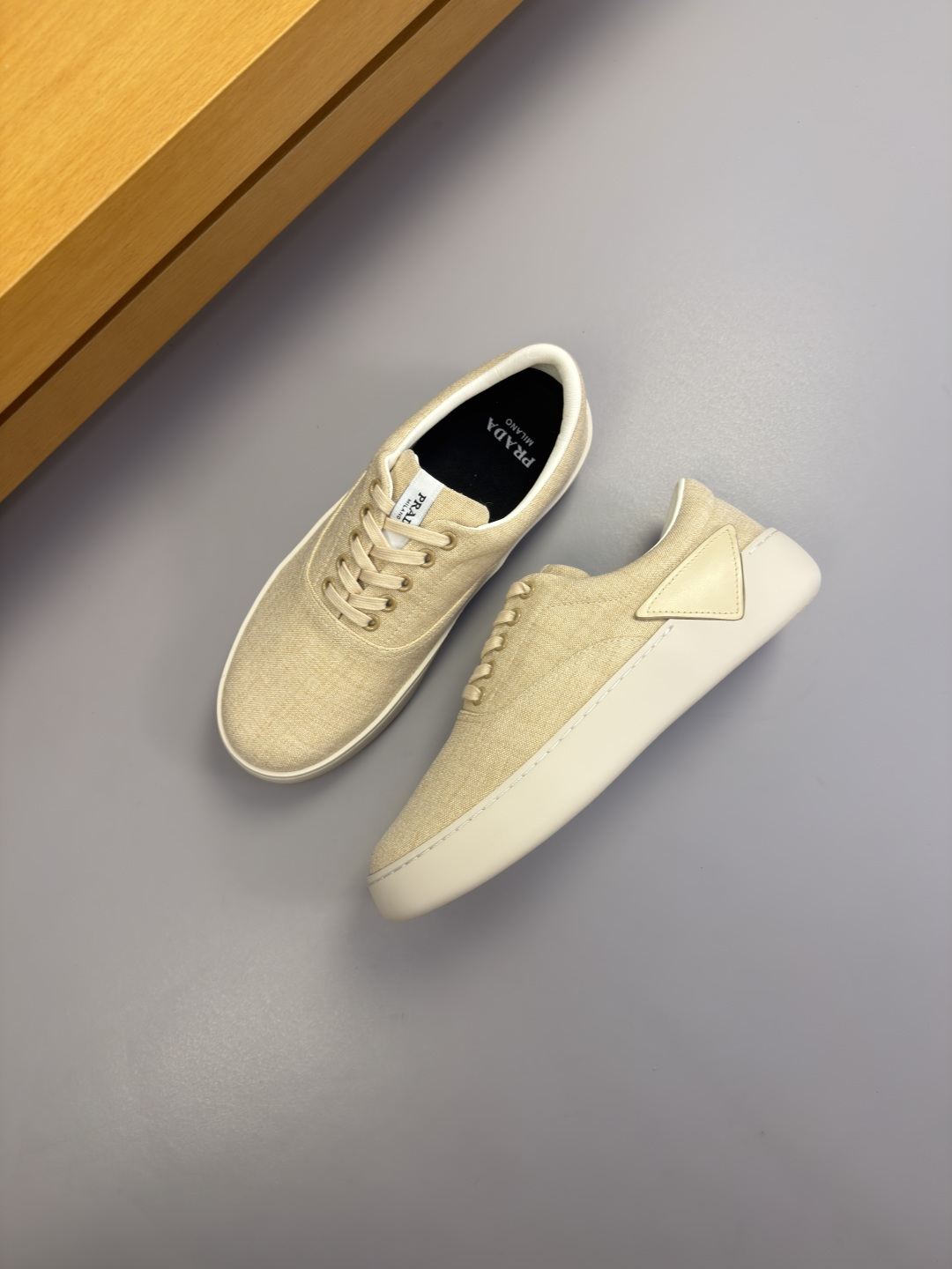 PRADA 프라다 데님 캔버스 스니커즈 신발