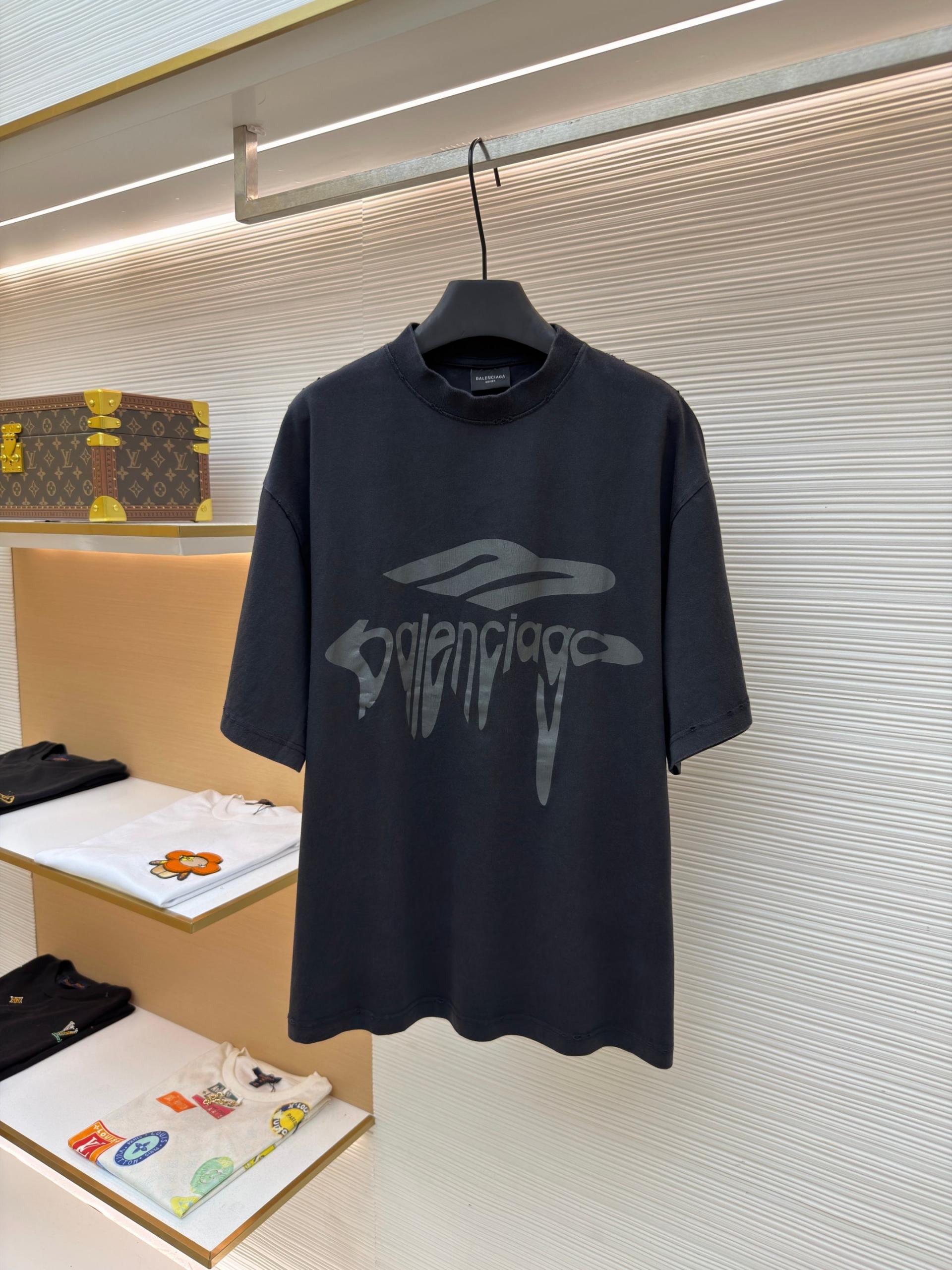 발렌시아가(BALENCIAGA) 멜팅 프린트 티셔츠 상의 의류