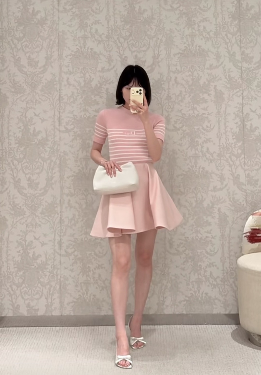 디올(DIOR) 레터링 반팔 골지 니트 의류