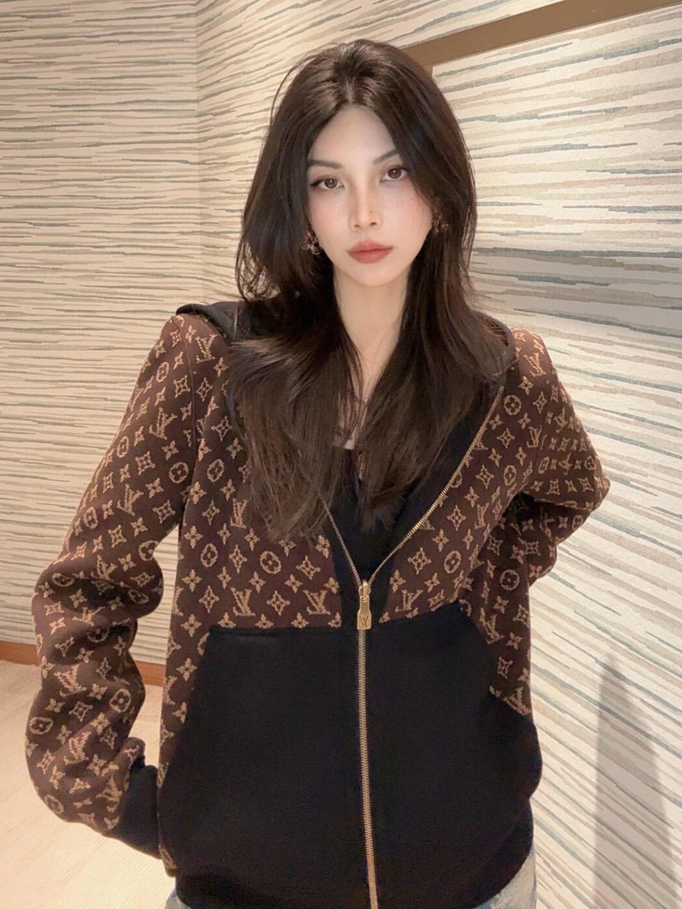 루이비통(LV) 리버서블 자카드 후드 재킷 상의 의류