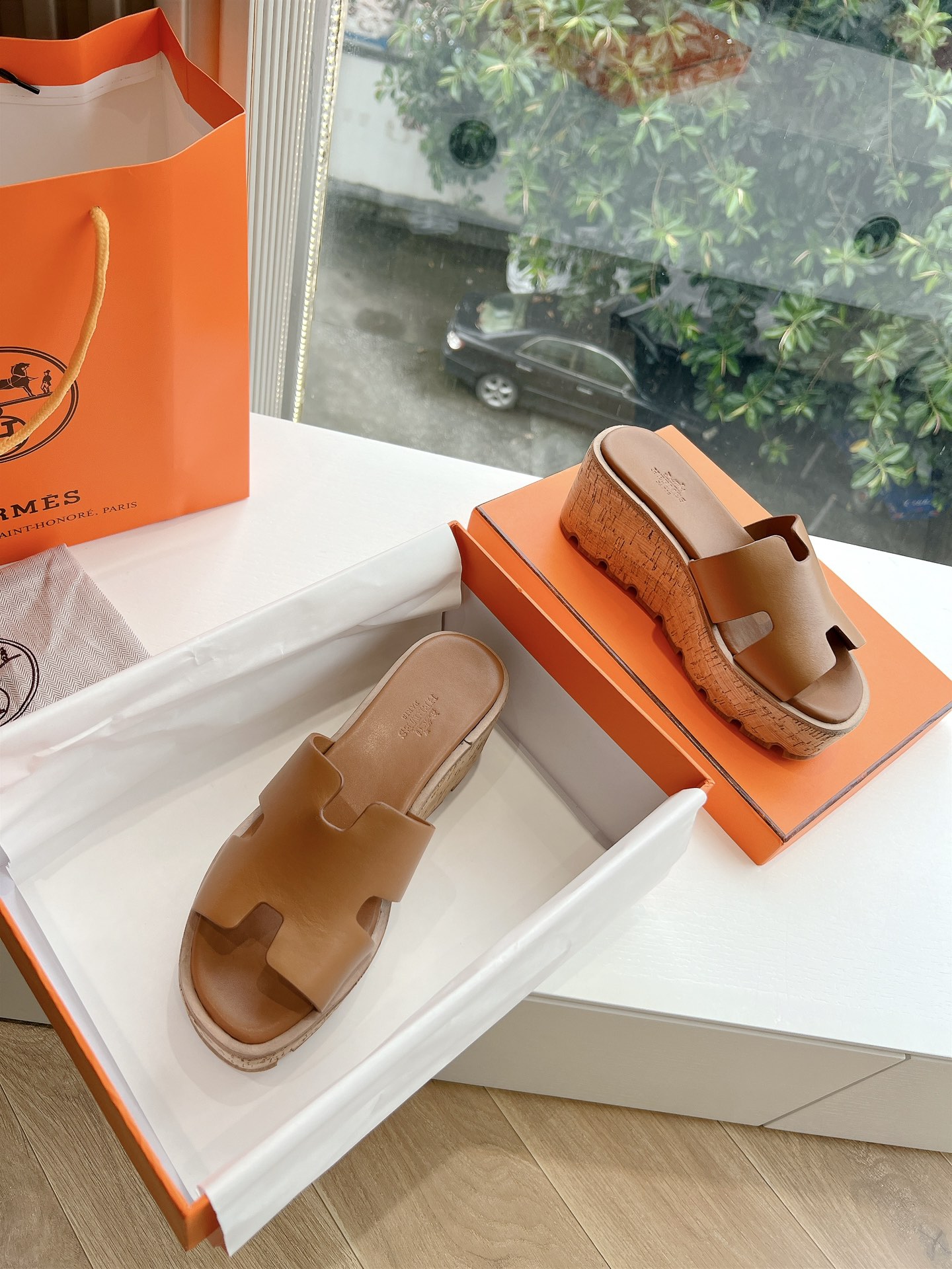에르메스(HERMES) 웨지힐 슬리퍼 신발