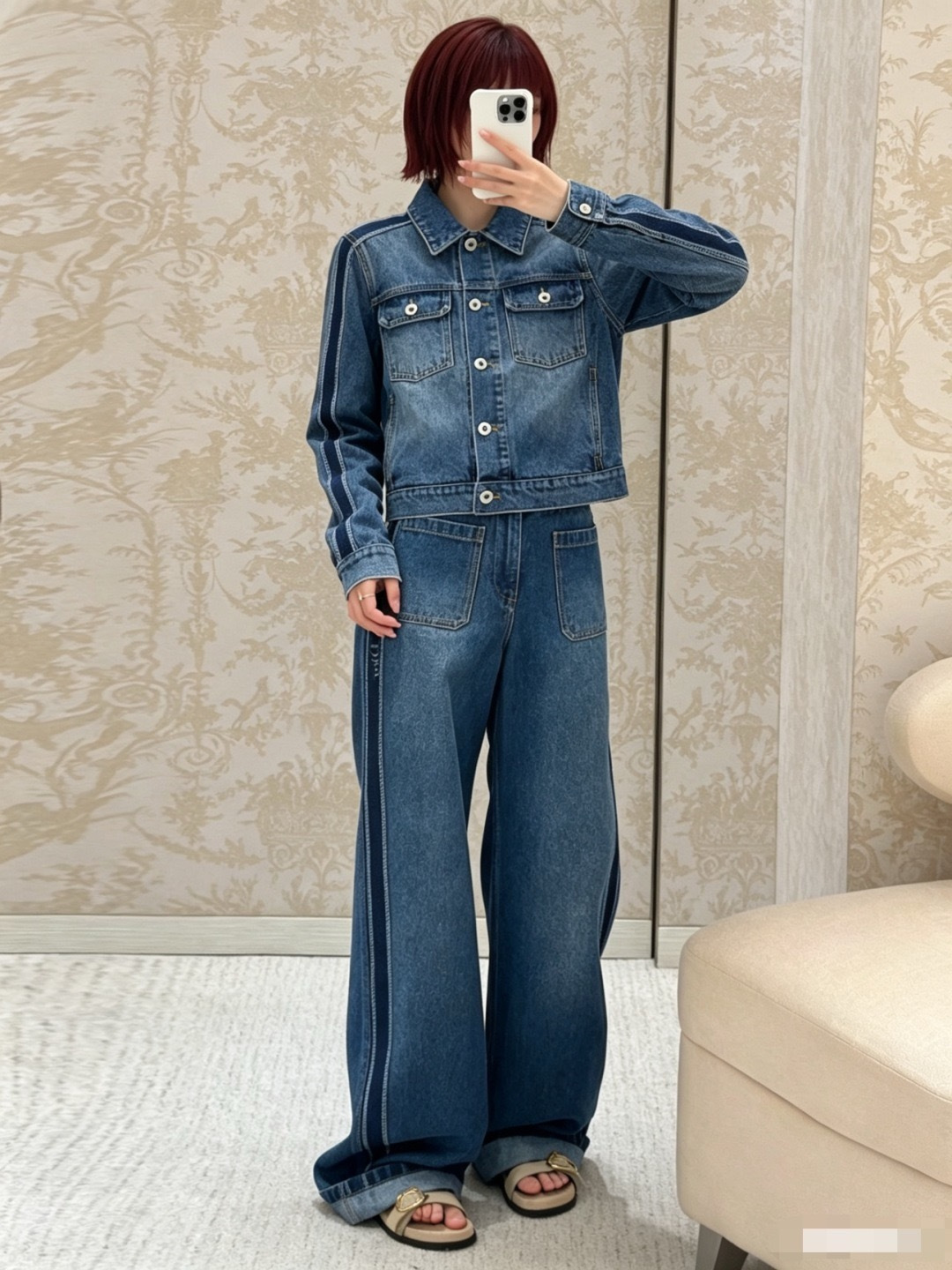 디올(DIOR) 사이드라인 워싱 데님 트러커 재킷 상의 의류
