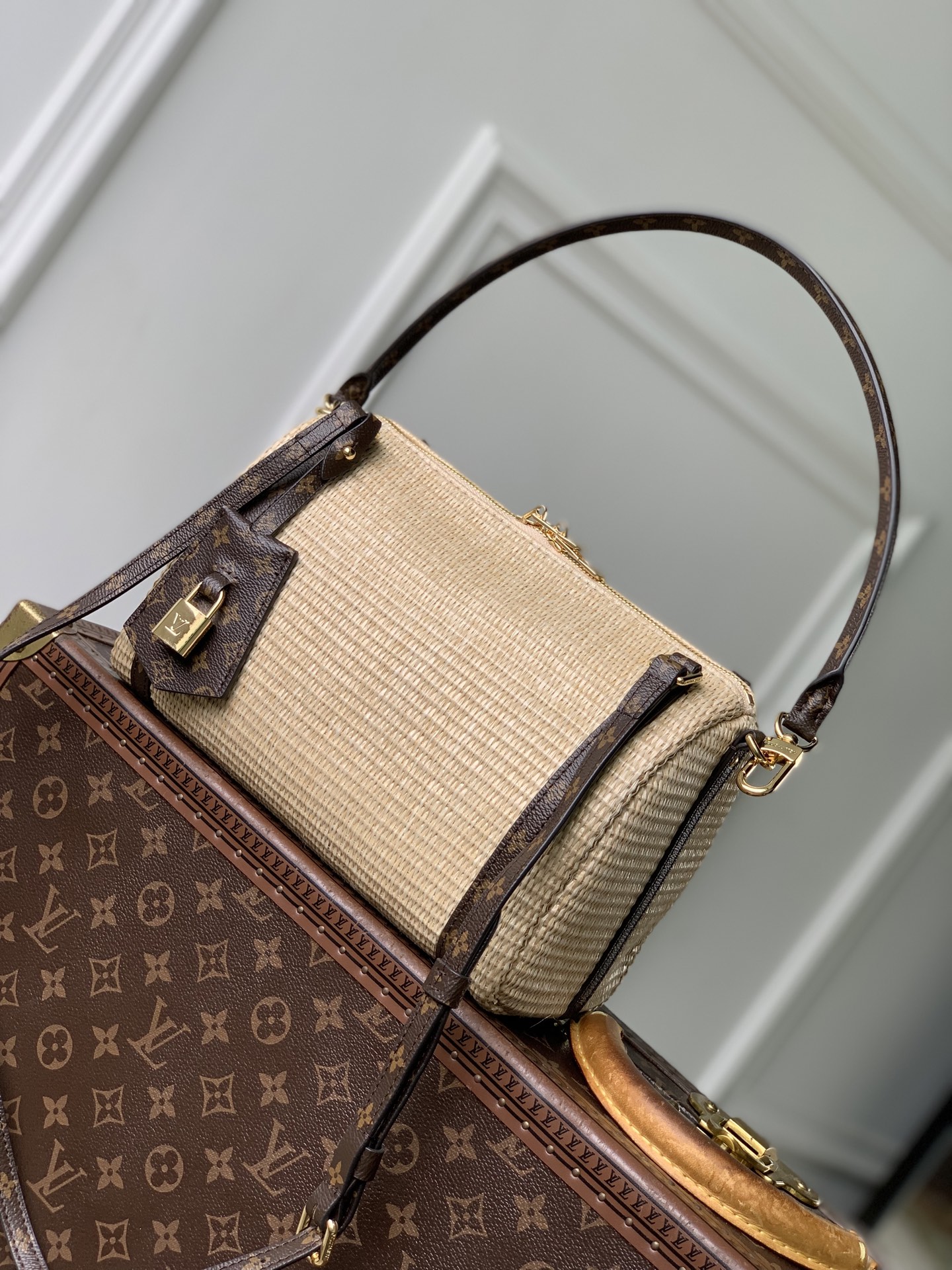 LOUIS VUITTON LV 루이비통 Express 익스프레스 PM 백 (라피아 스타일 텍스타일) 가방
