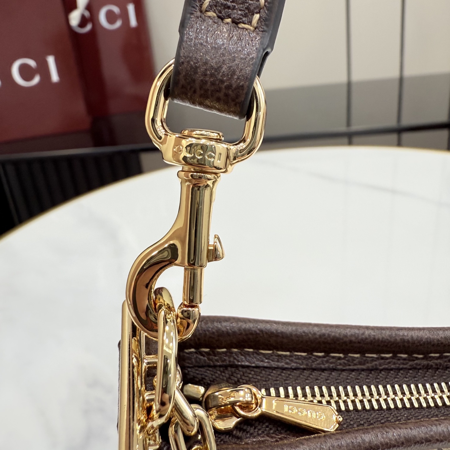 [Gucci] 구찌 (Generation) GG 캔버스 투웨이 미니 체인백 (샌드/브라운) 가방