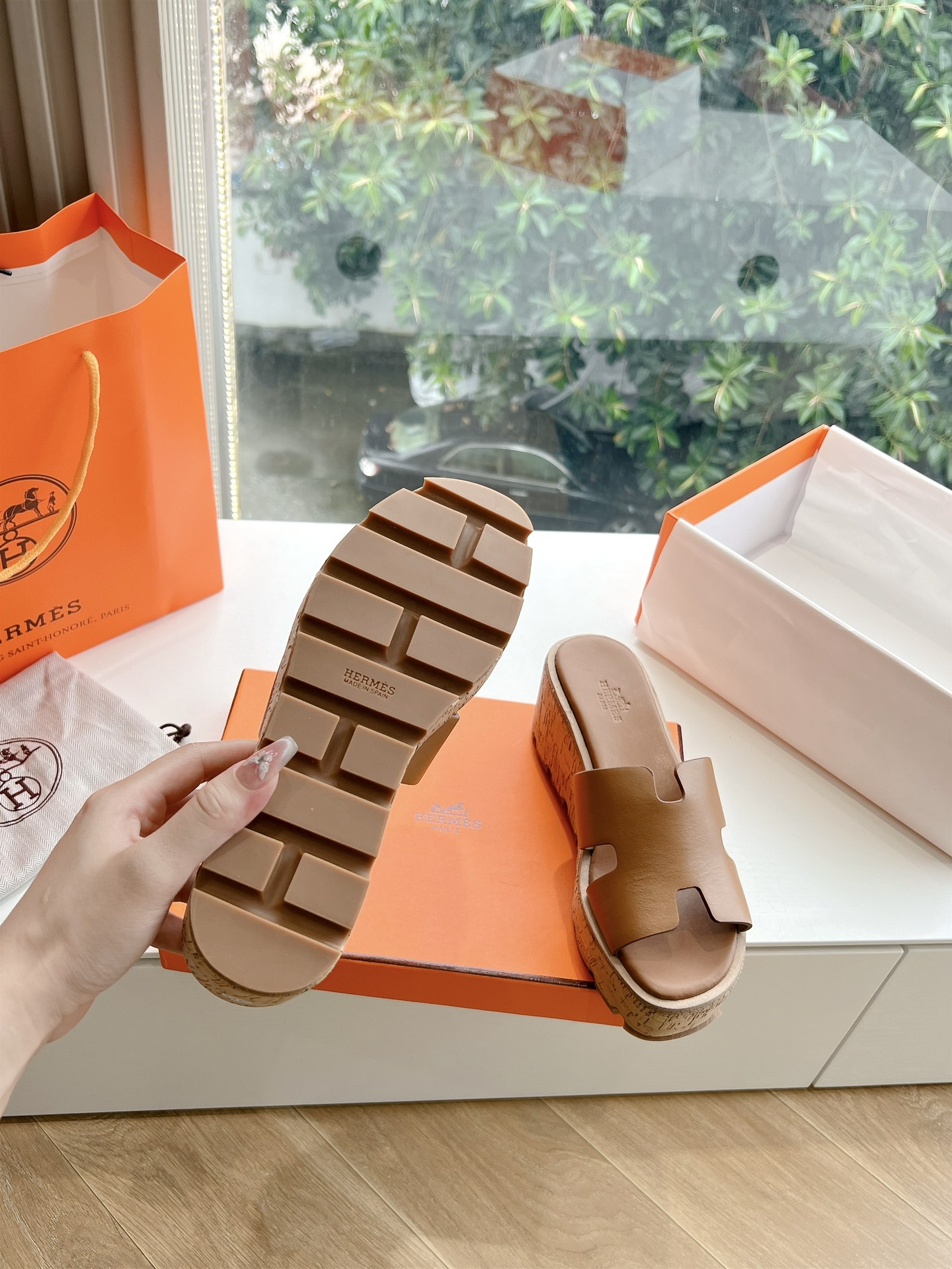 에르메스(HERMES) 웨지힐 슬리퍼 신발