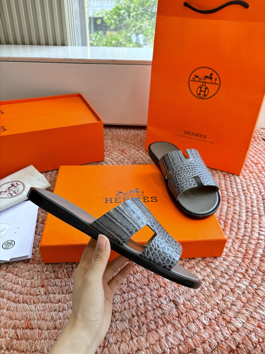 에르메스(HERMES) H 스트랩 슬리퍼 샌들 신발