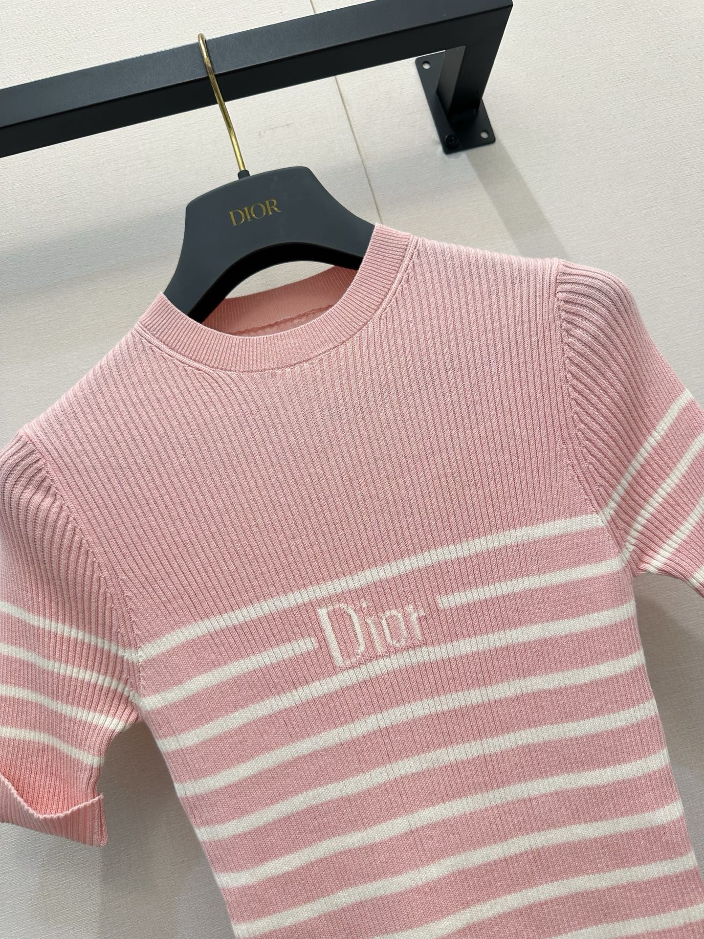 디올(DIOR) 레터링 반팔 골지 니트 의류
