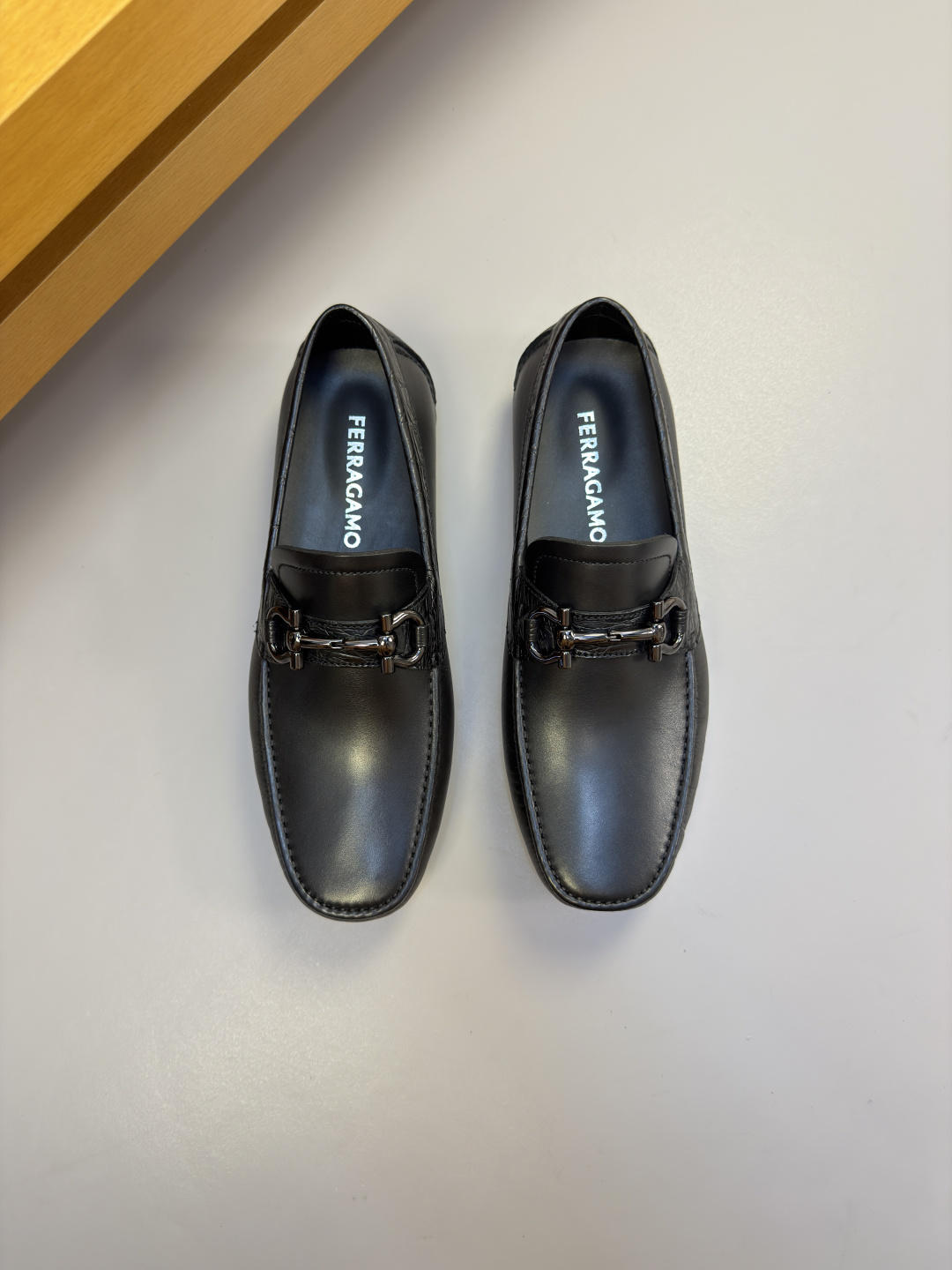 Ferragamo 페라가모 나파 & 스톤 콤비 정장화 로퍼 구두 신발