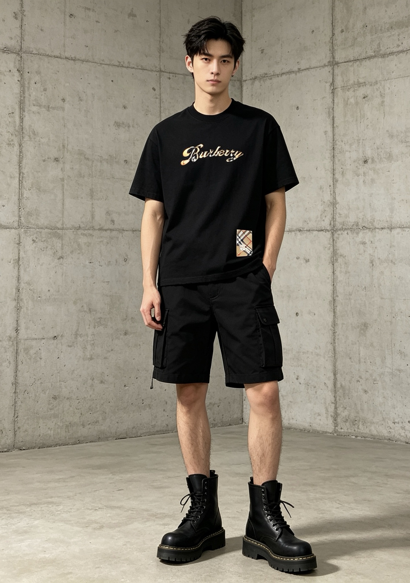 버버리(BURBERRY) 체크 패치 자수 반팔 티셔츠 의류