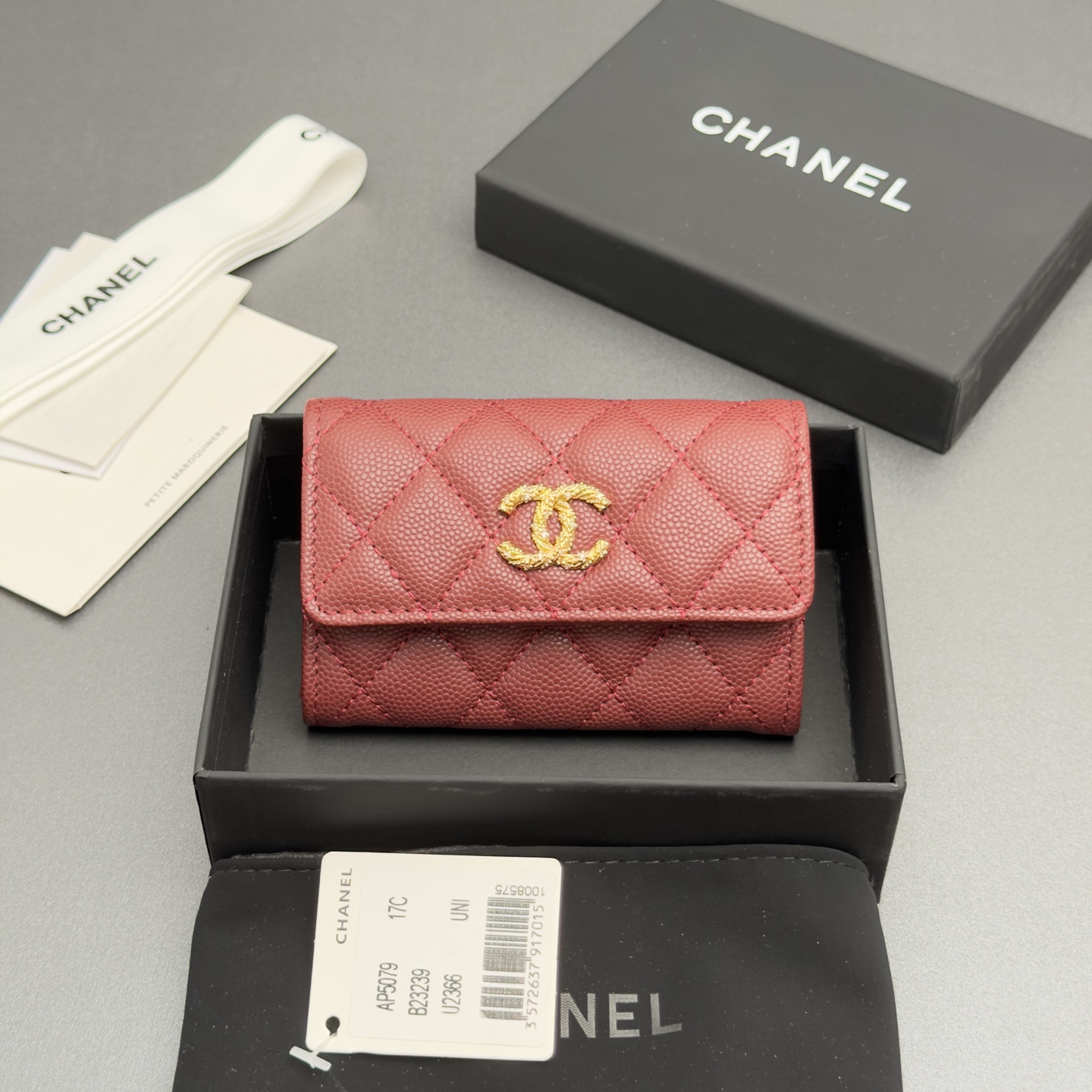 [Chanel] 샤넬 26SS 캐비어 멀티 젬스톤 카드 홀더 지갑
