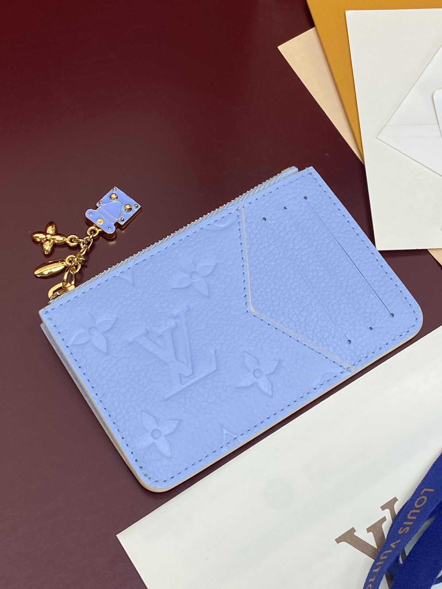 [Louis Vuitton] LV 루이비통 엠프레인 하이 섬머 로미 카드 홀더 지갑 / 퍼플 블루 M2A045