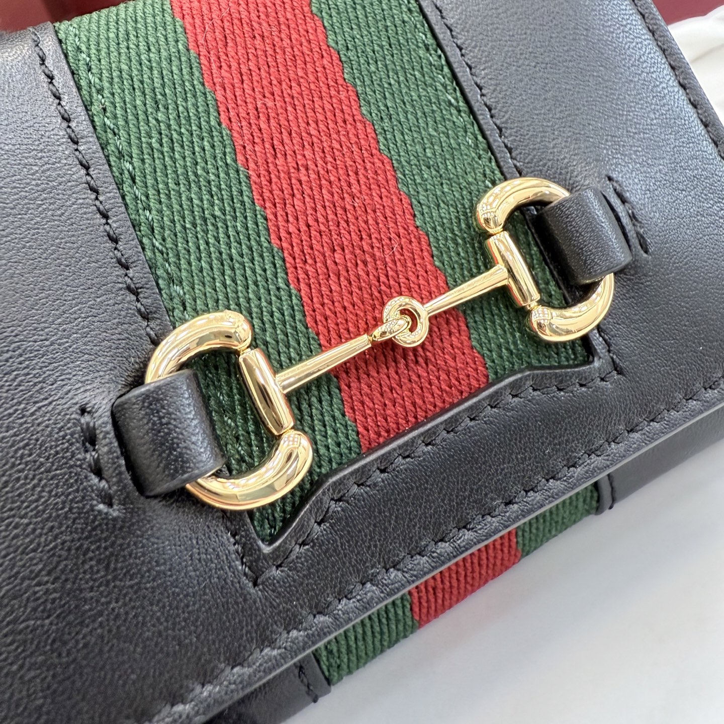 [Gucci] 구찌 26SS 레더 홀스빗 웹 삼단 지갑